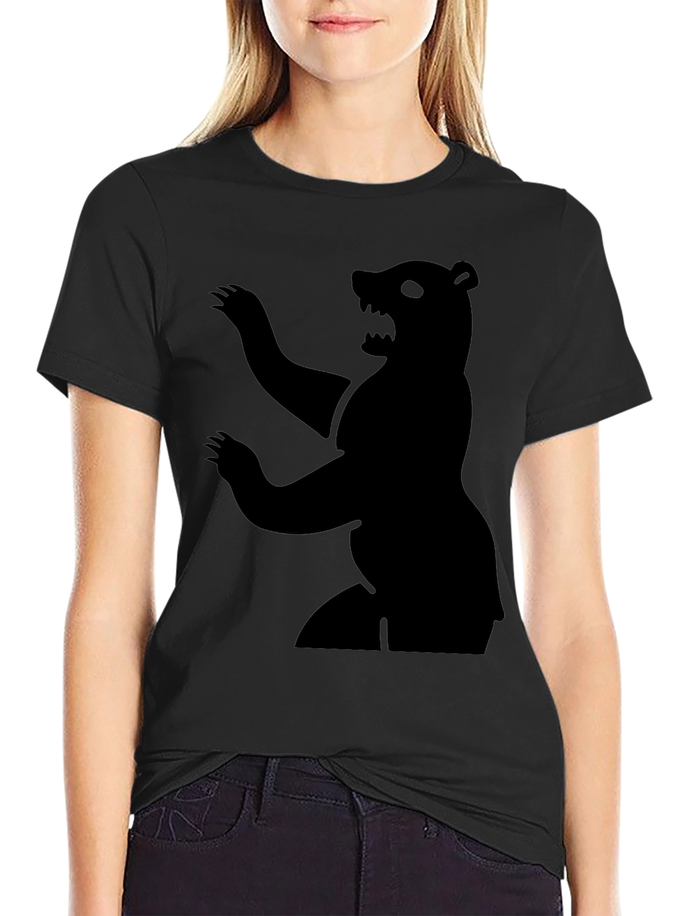 Bear Silhouette Graphic Tee - Mens Black T-Shirt