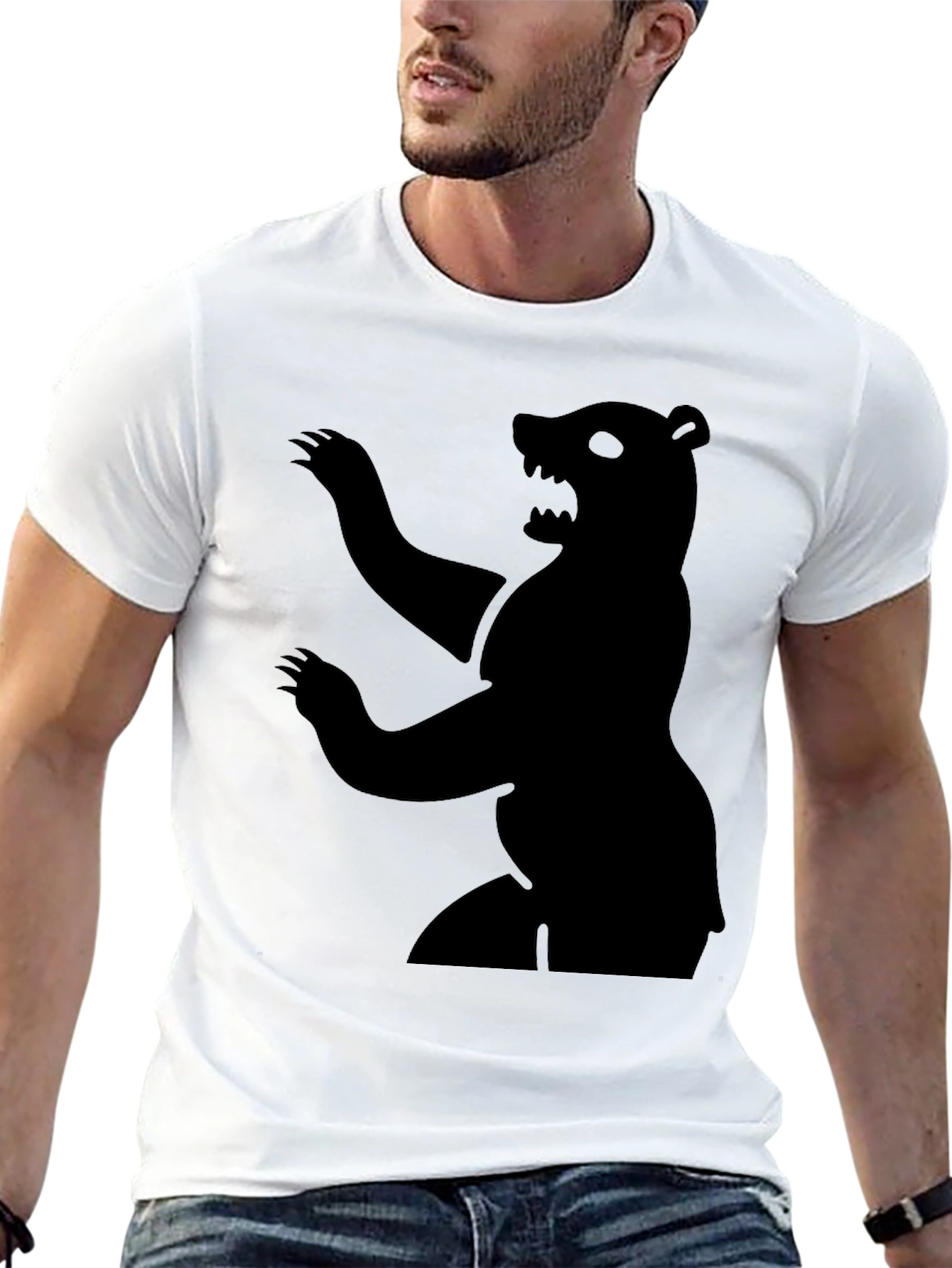 Bear Silhouette Graphic Tee - Mens Black T-Shirt