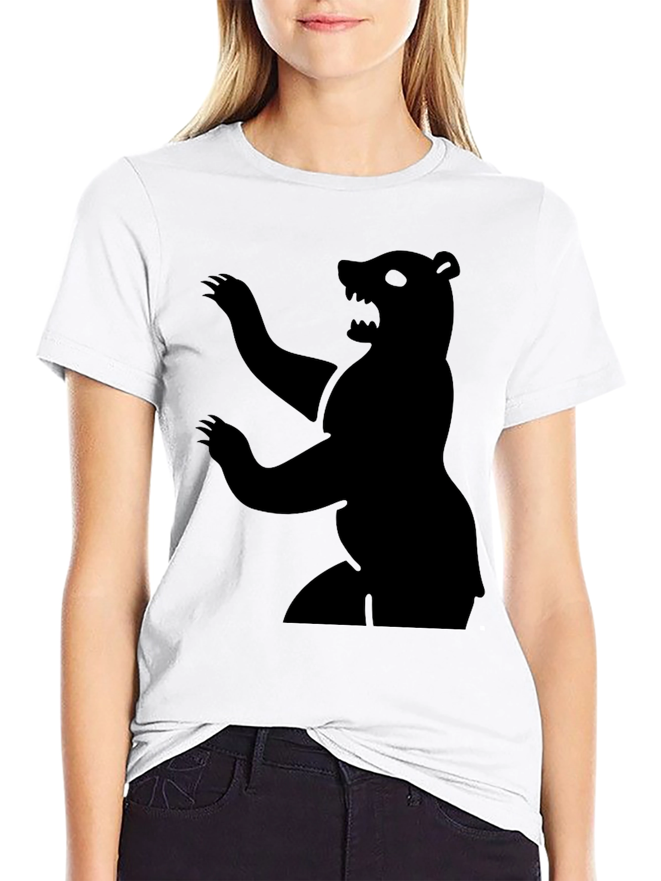 Bear Silhouette Graphic Tee - Mens Black T-Shirt