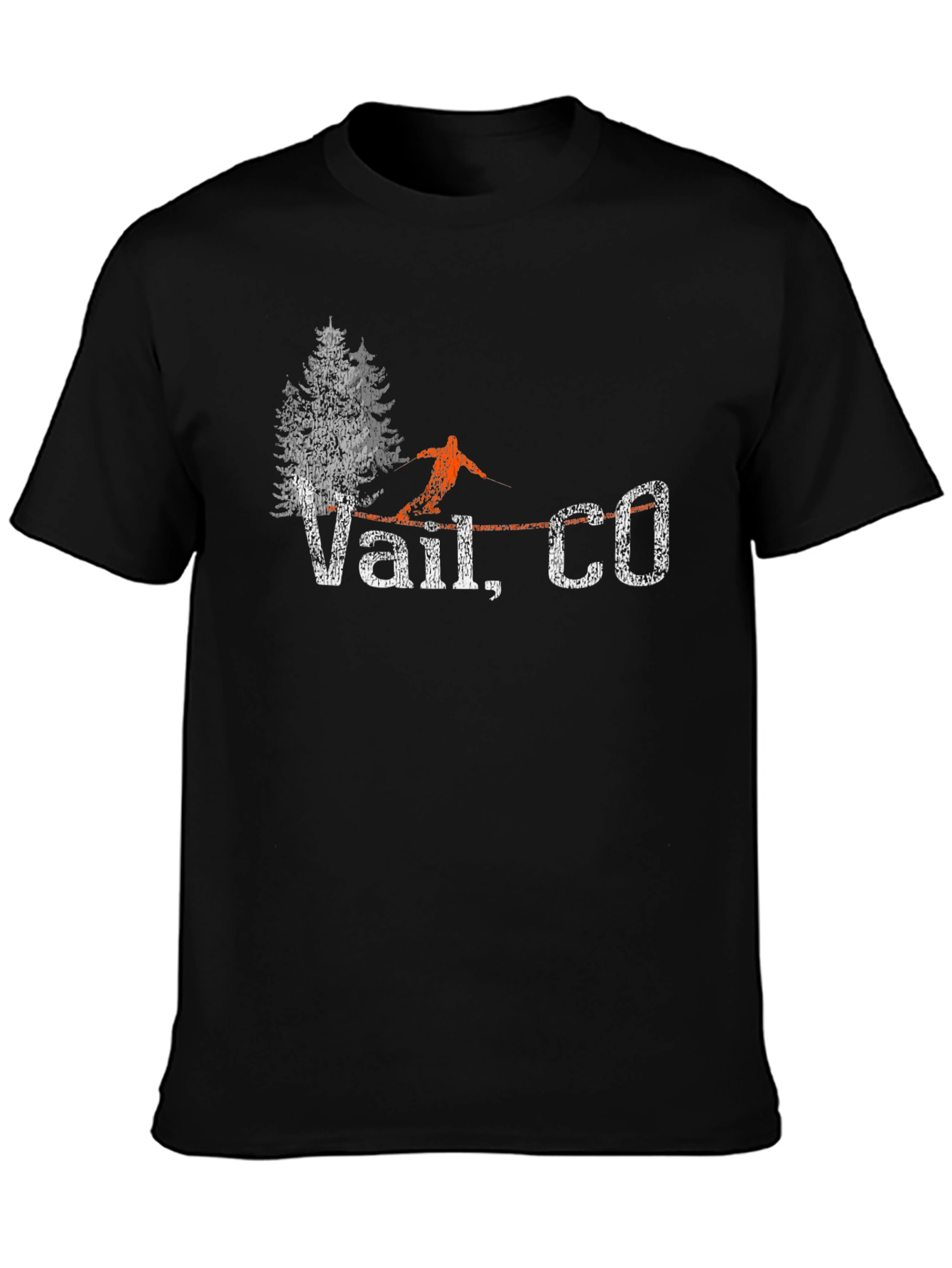 Vail CO Ski T-Shirt - Distressed Graphic Tee