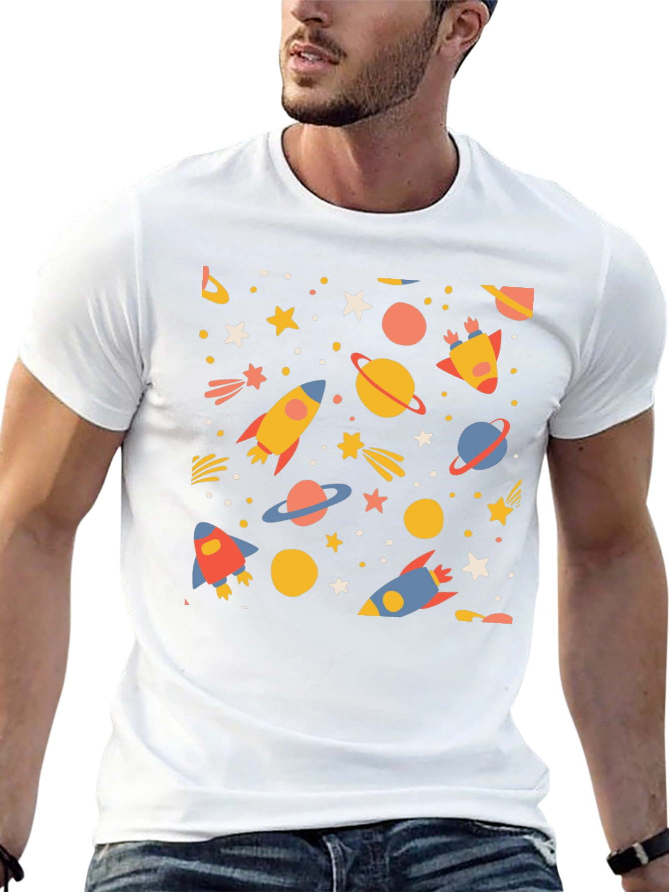 Cosmic Adventure T-Shirt - Space Rockets & Planets
