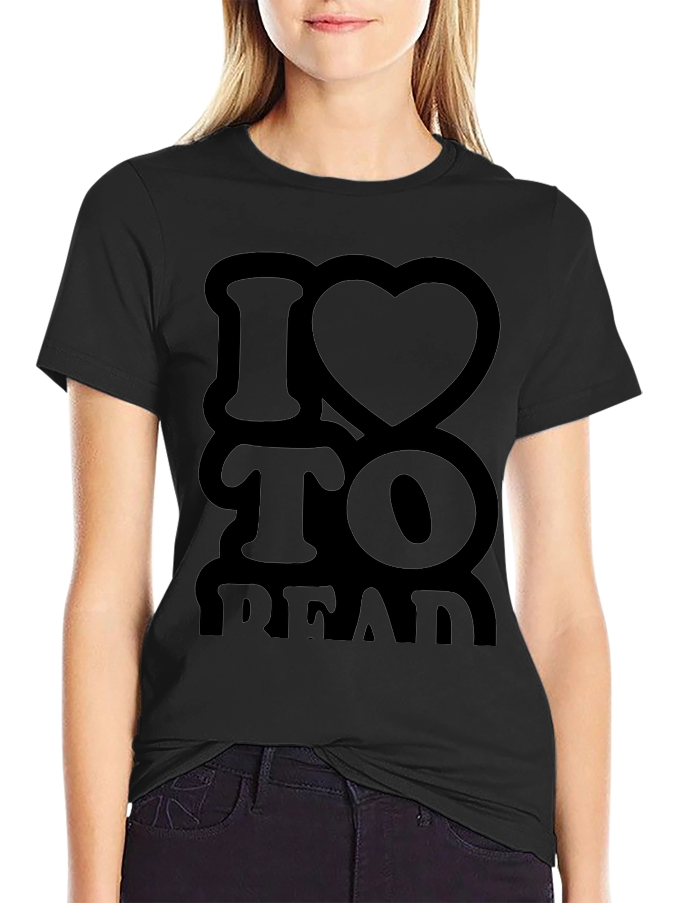 I Heart to Read Black T-Shirt
