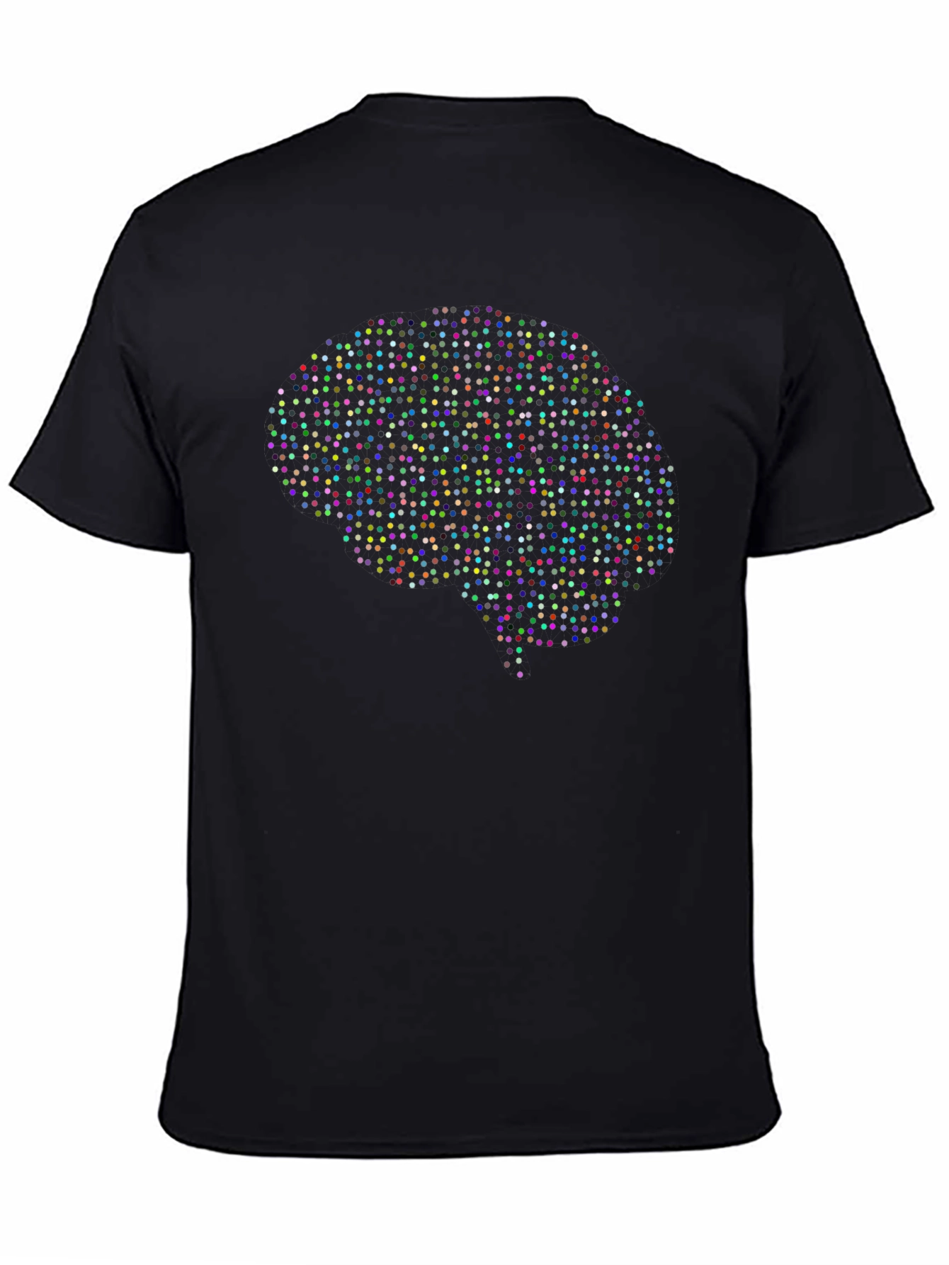 Brain Dots Graphic Tee - Black Cotton Unisex T-Shirt