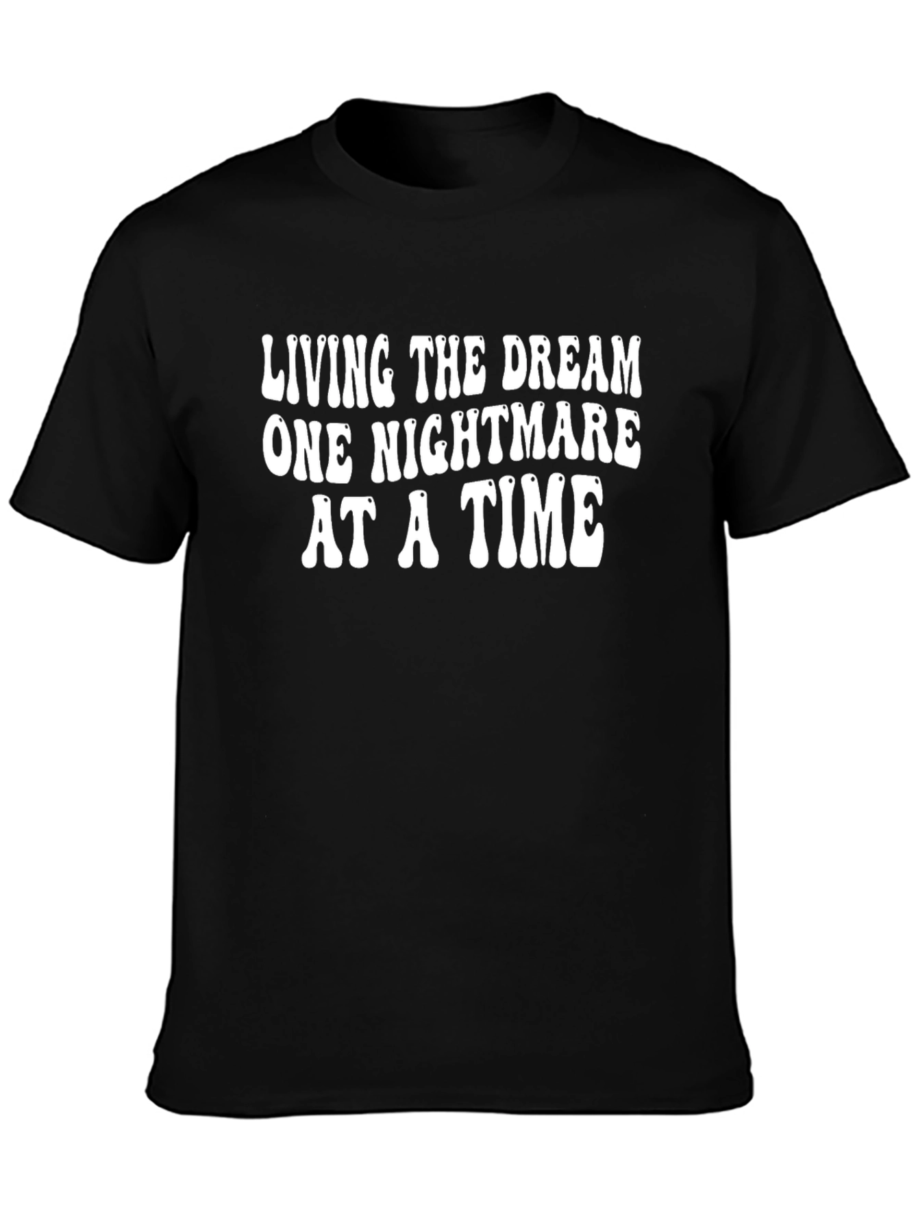 Living the Dream Graphic Tee - Black Cotton T-Shirt