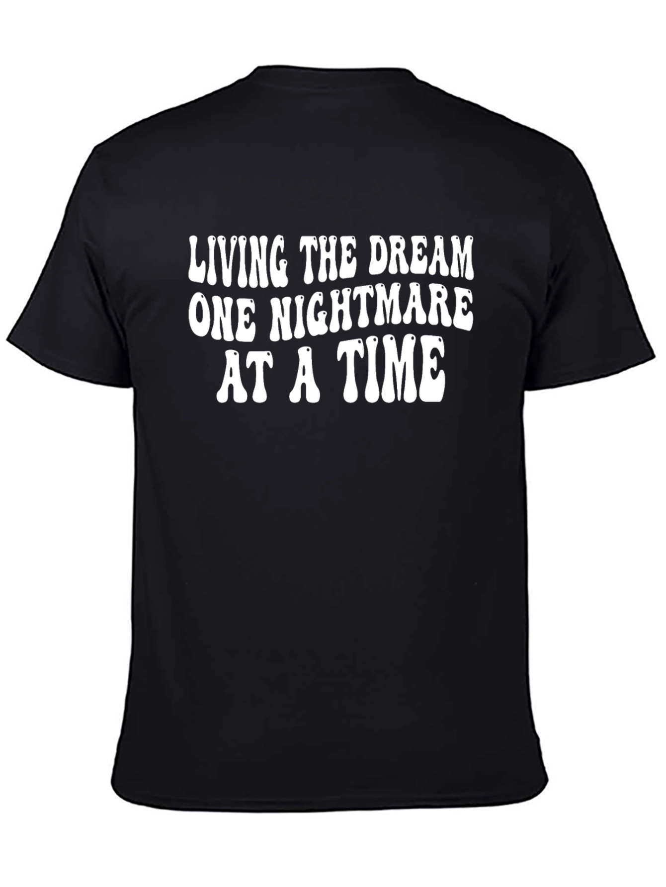 Living the Dream Graphic Tee - Black Cotton T-Shirt