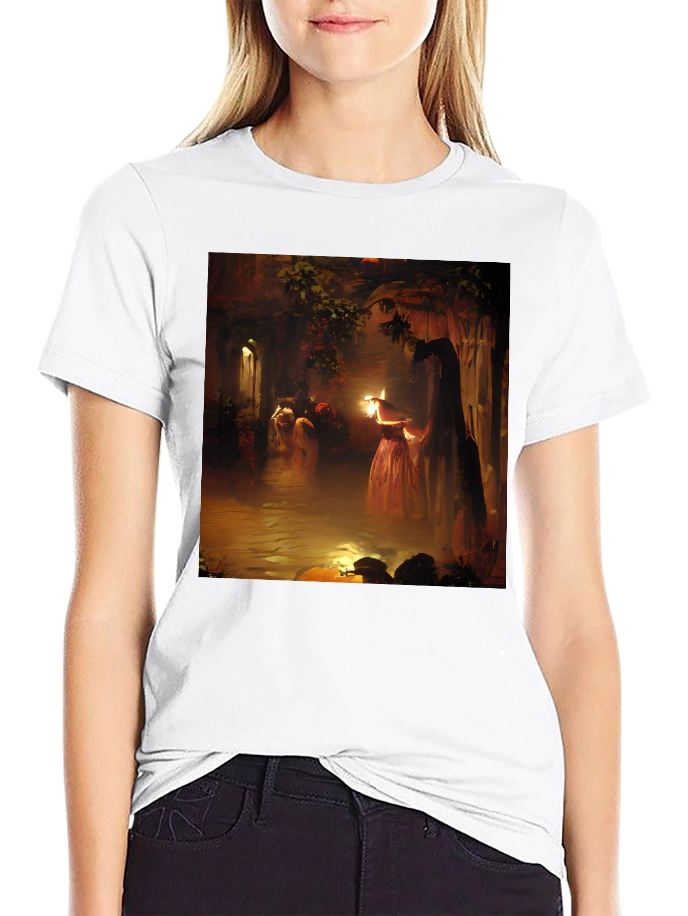 Artistic Woman with Candle T-Shirt