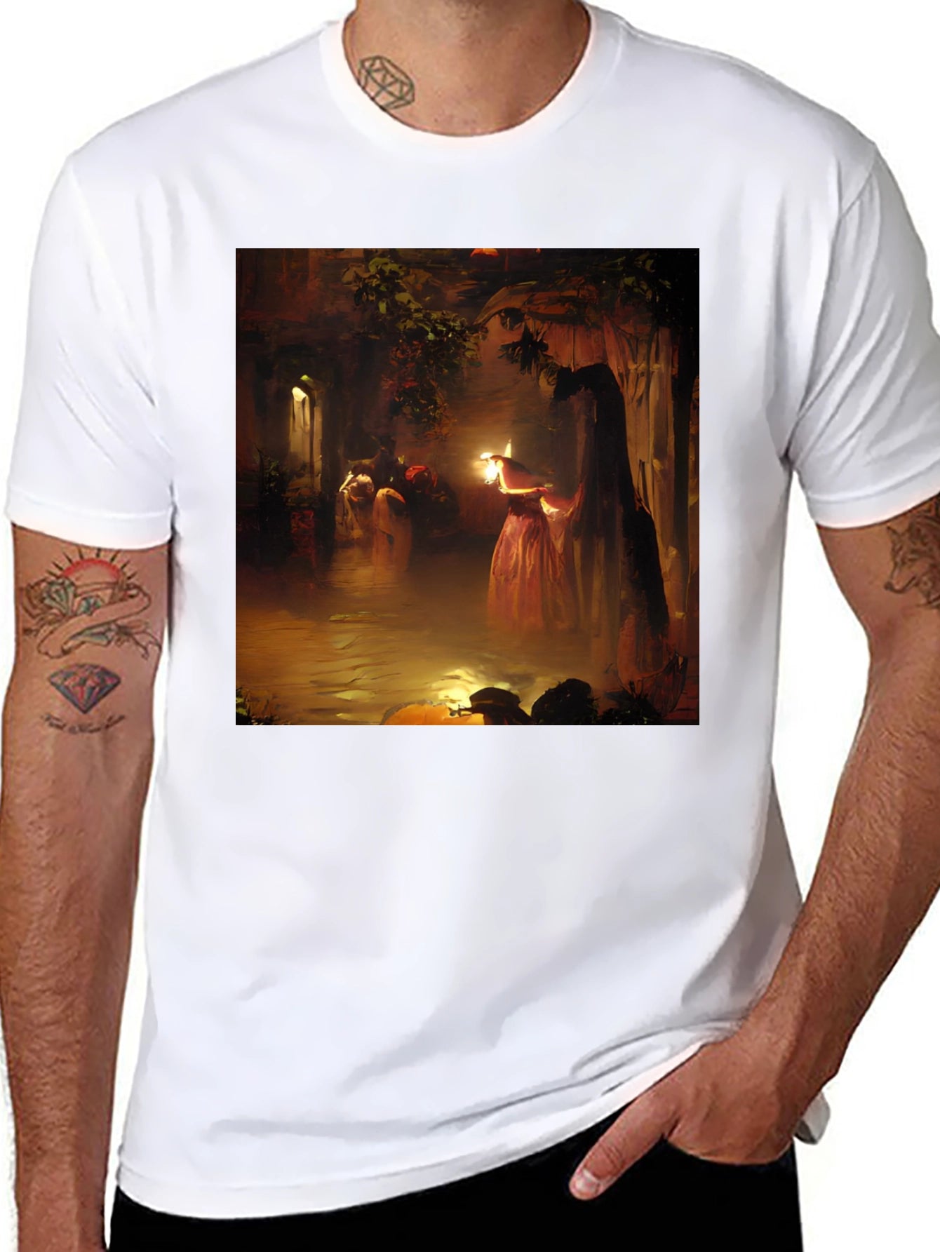 Artistic Woman with Candle T-Shirt