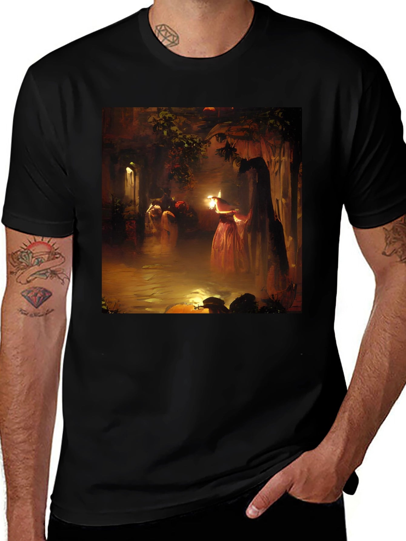 Artistic Woman with Candle T-Shirt