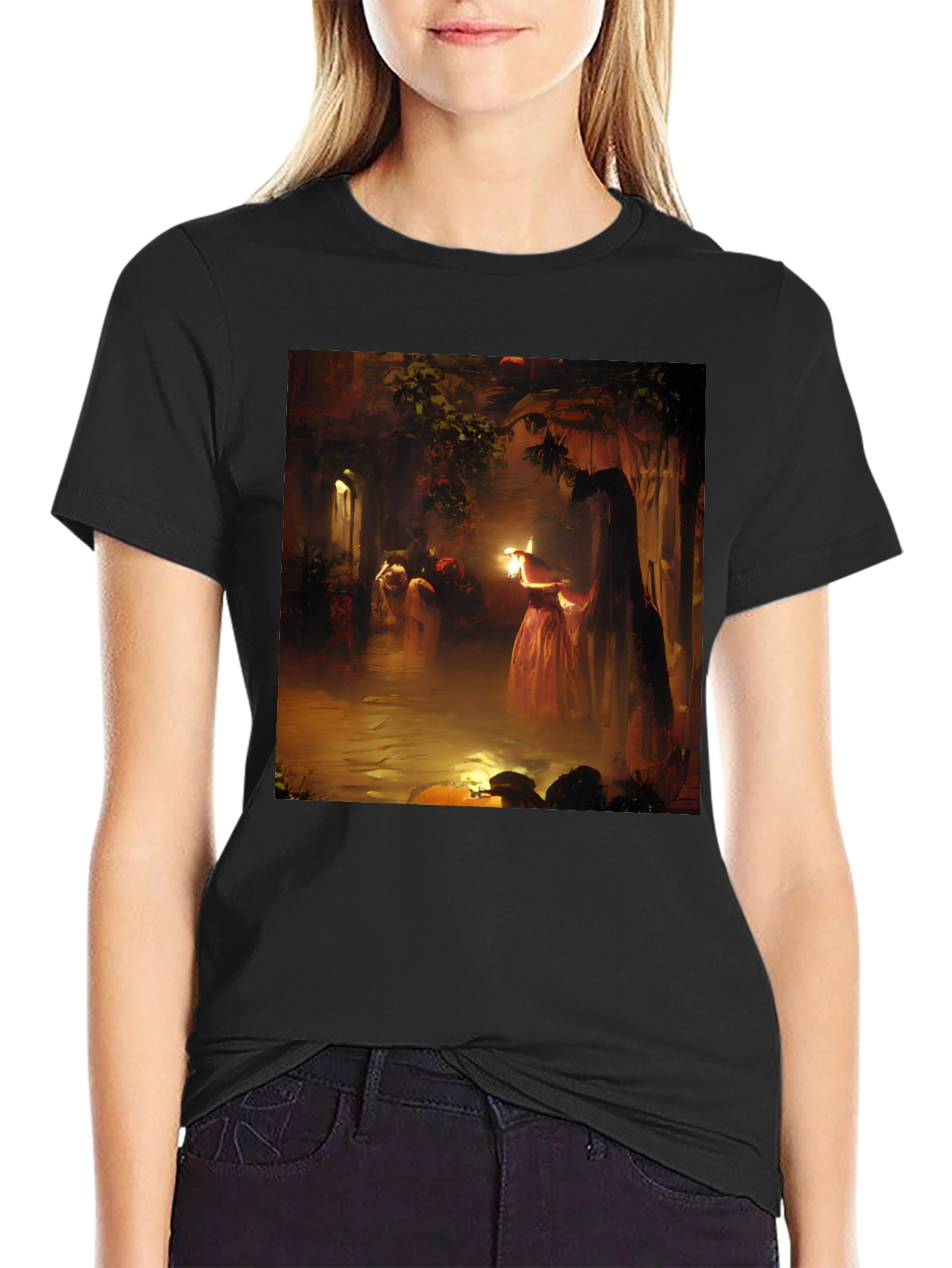 Artistic Woman with Candle T-Shirt