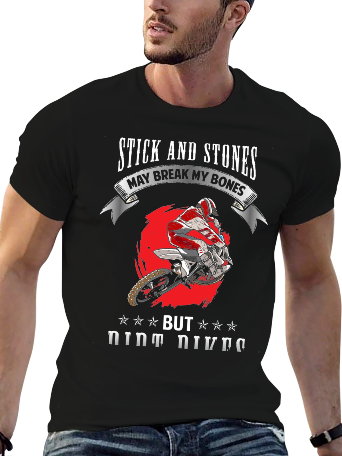 Stick and Stones Dirt Bike Graphic Tee