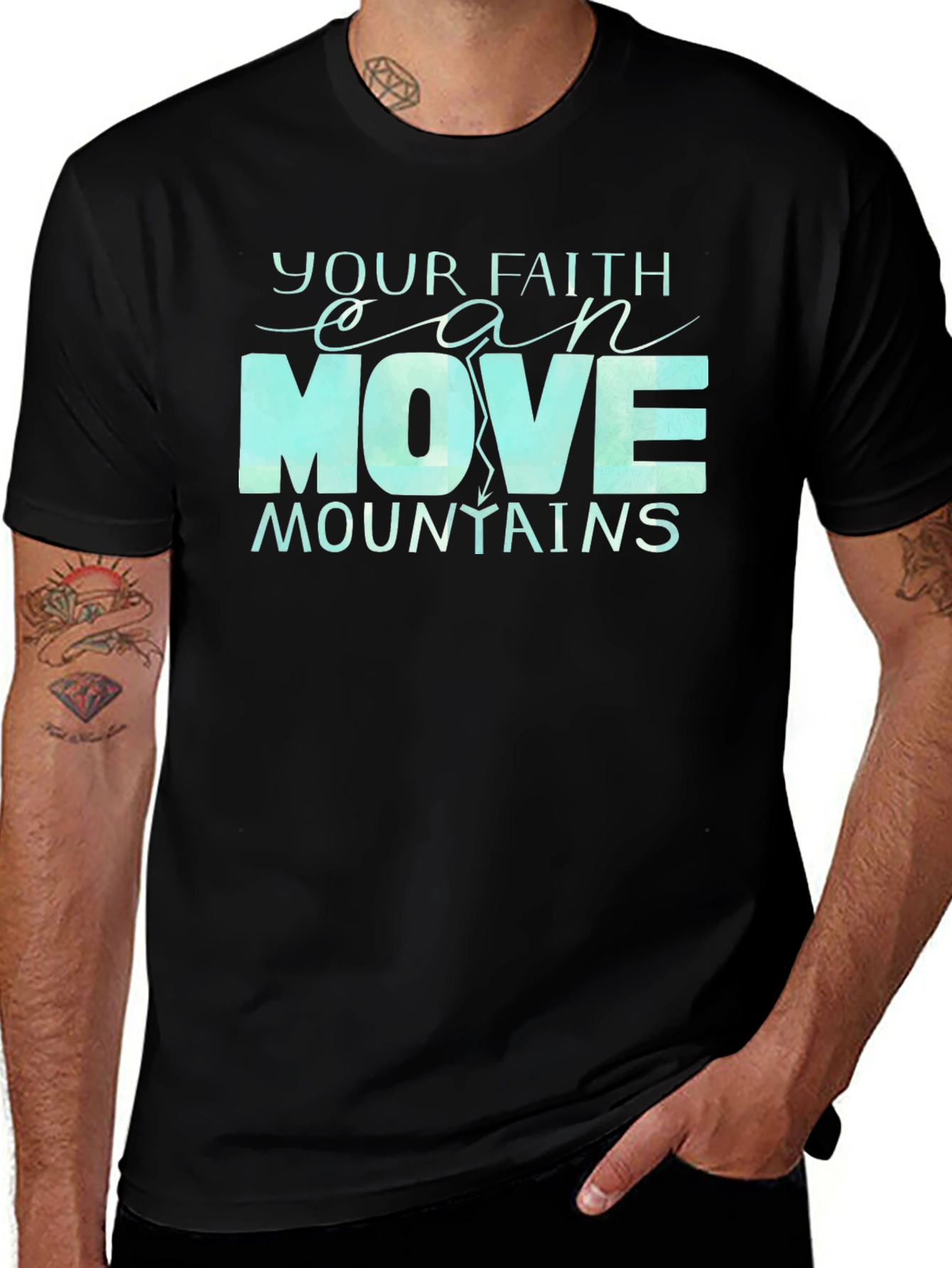 Faith Moves Mountains T-Shirt - Inspirational Design
