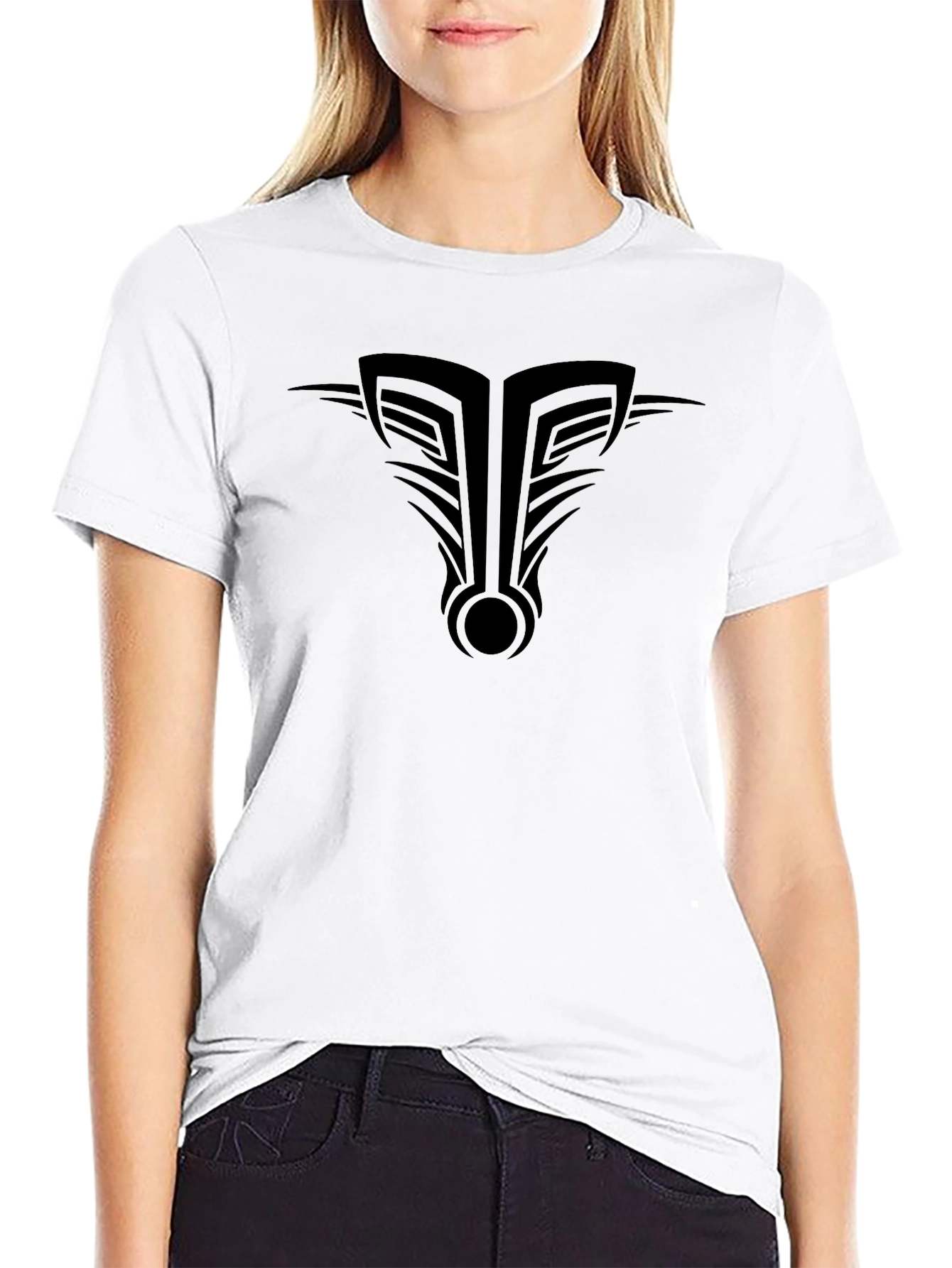 Tribal Graphic Print Mens Black T-Shirt