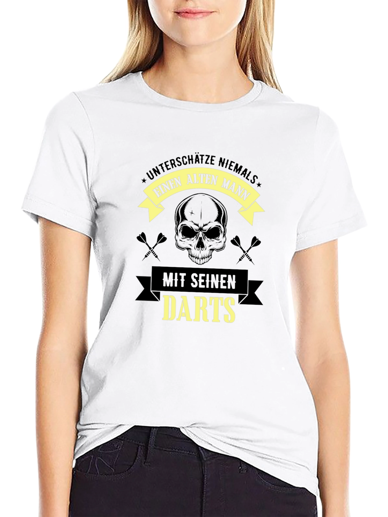 Unterschatze Niemals Alten Mann Darts T-Shirt
