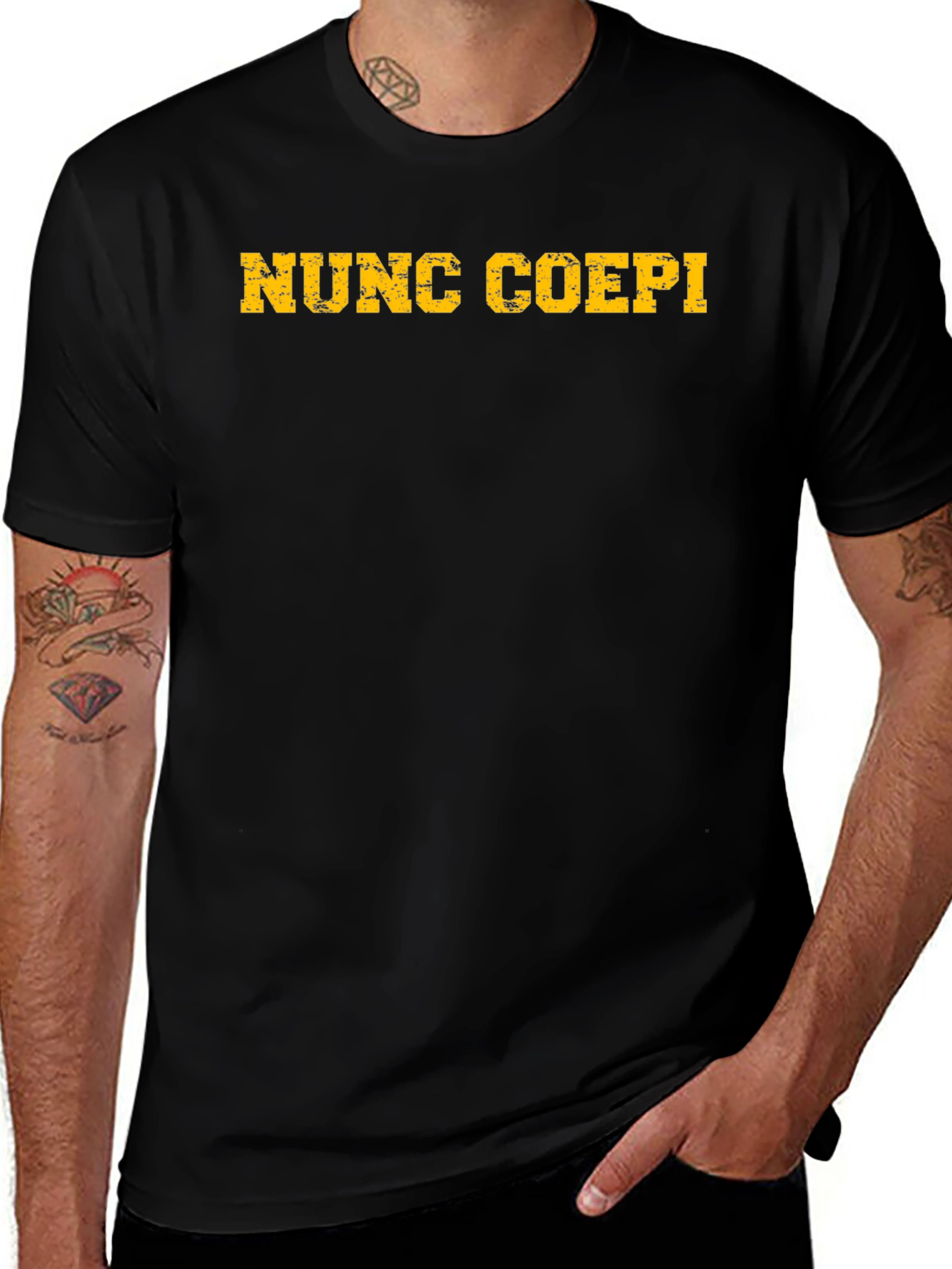 Nunc Coepi T-Shirt: Latin Phrase Classic Fit