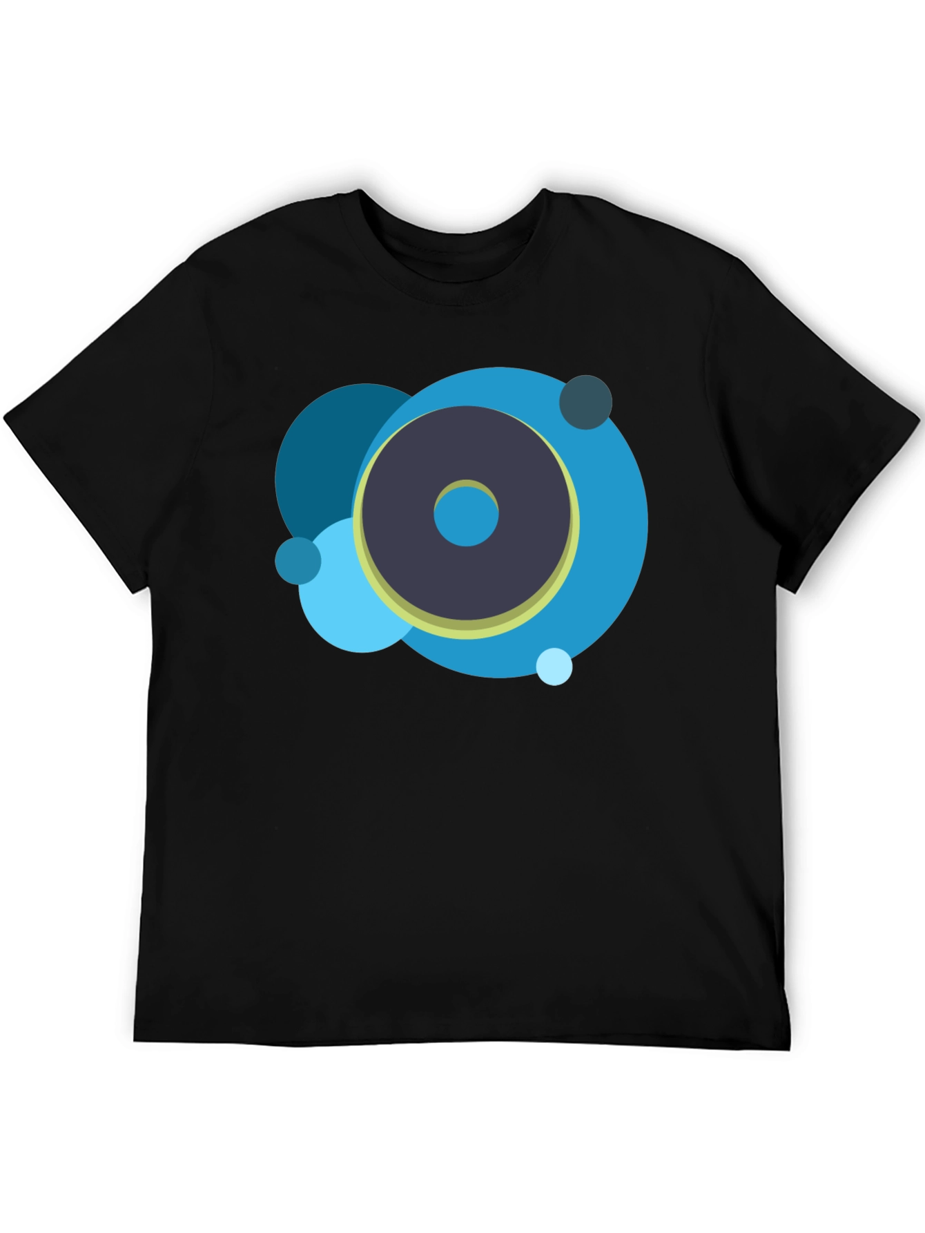Abstract Circle Graphic Black T-Shirt