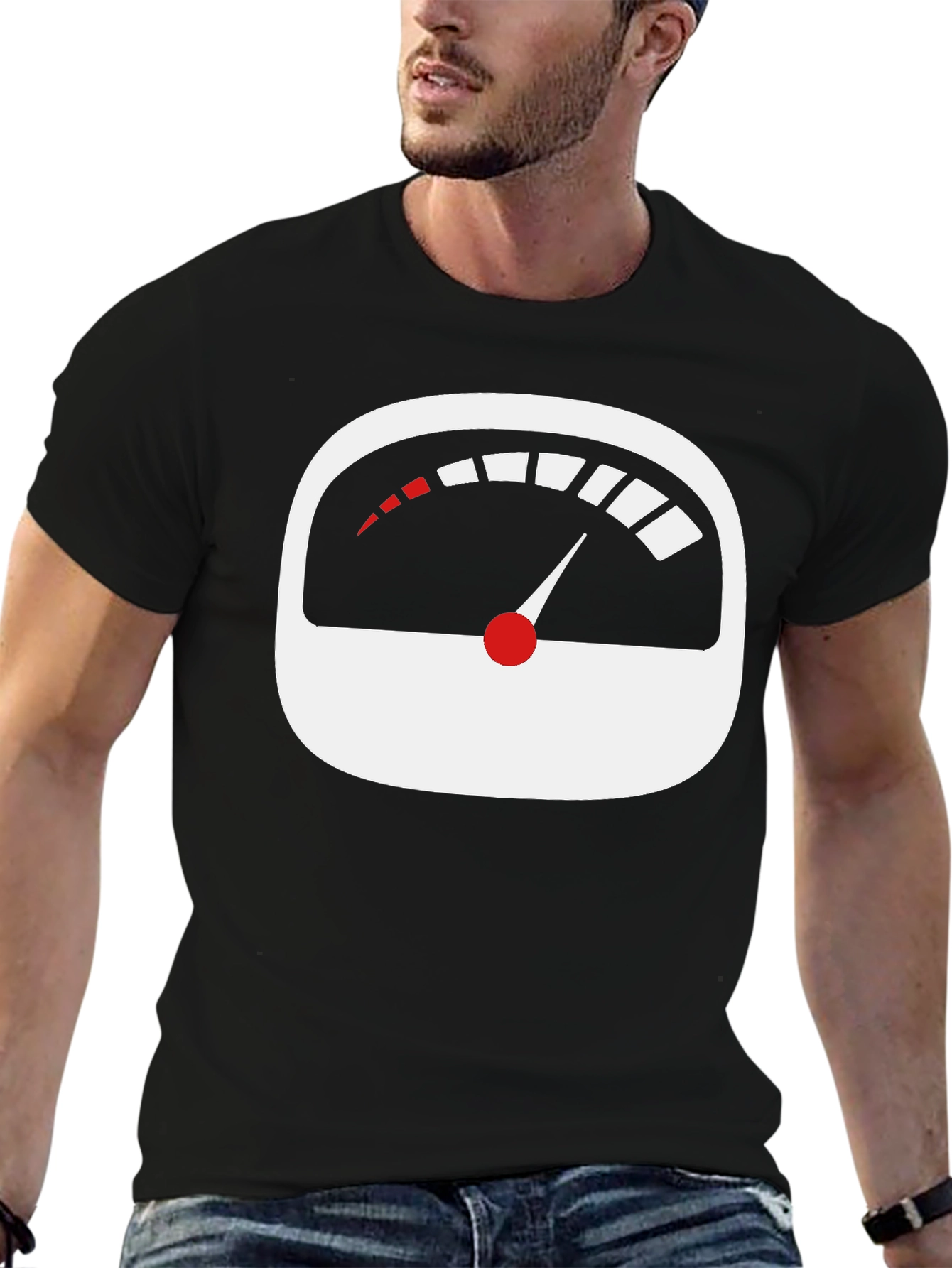 Speedometer Graphic Tee - Black Cotton T-Shirt