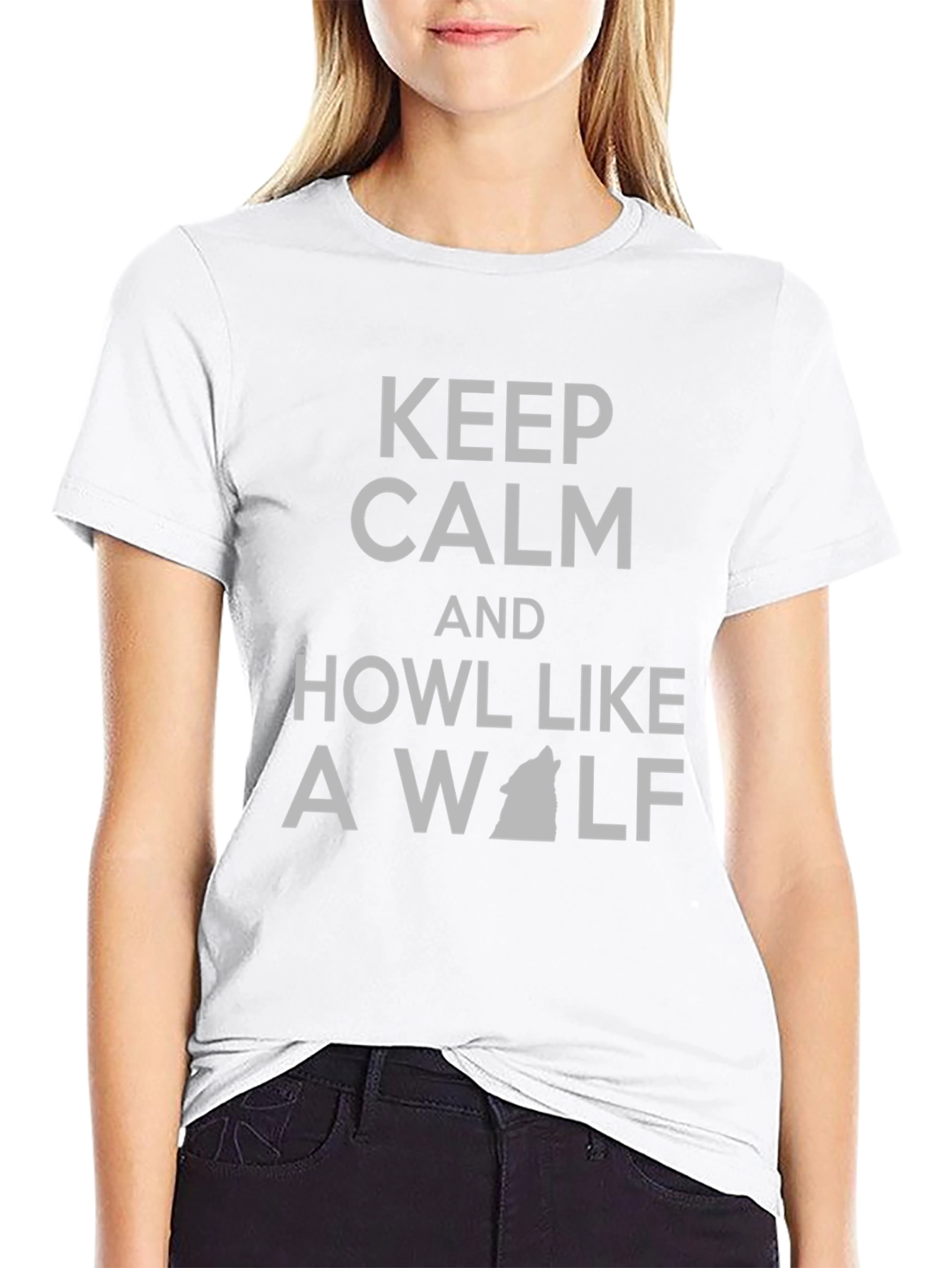Keep Calm Howl Like a Wolf T-Shirt - Black