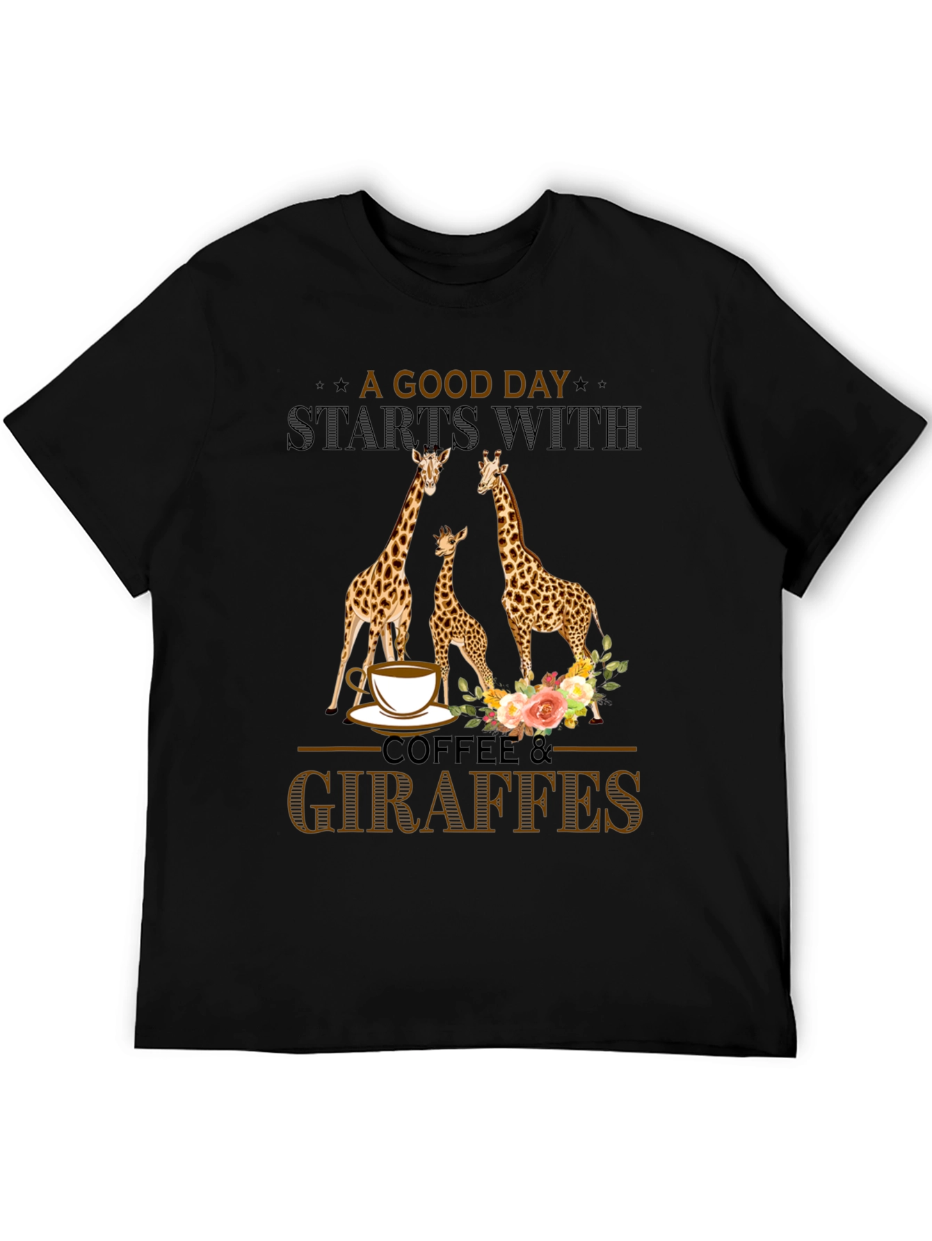 Coffee & Giraffes T-Shirt - A Good Day Start