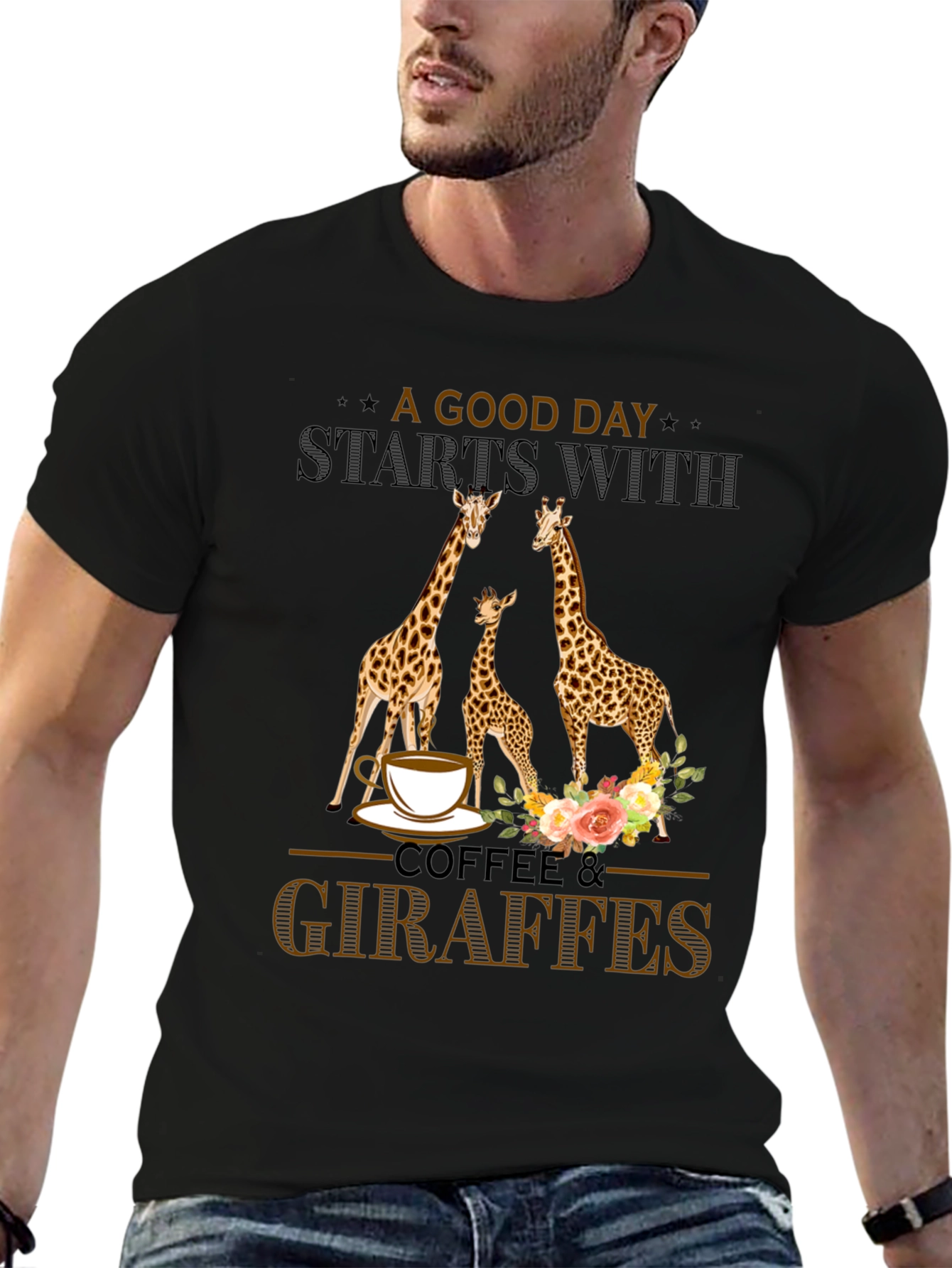Coffee & Giraffes T-Shirt - A Good Day Start