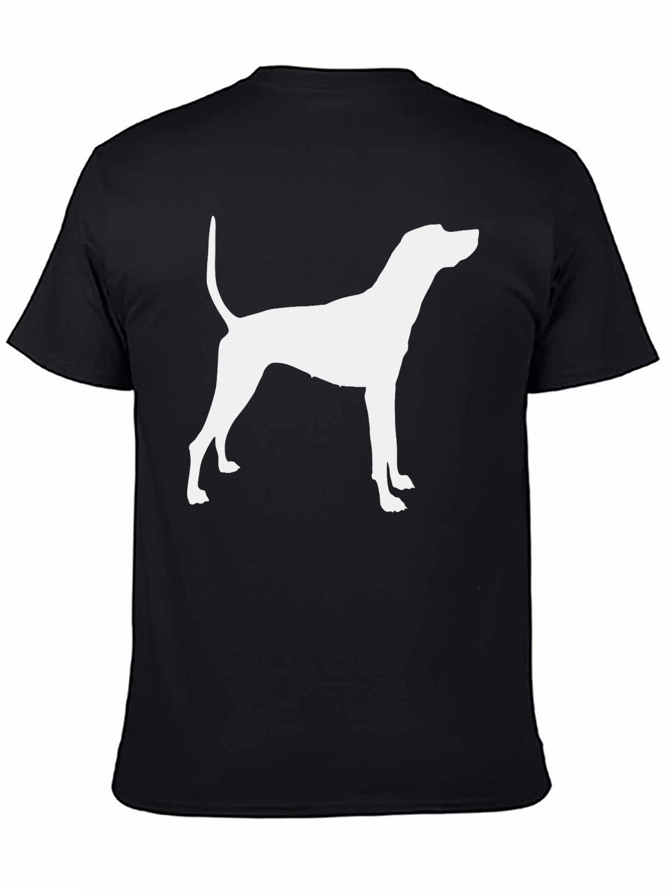 Dog Silhouette Graphic Tee - Black Cotton Blend Shirt