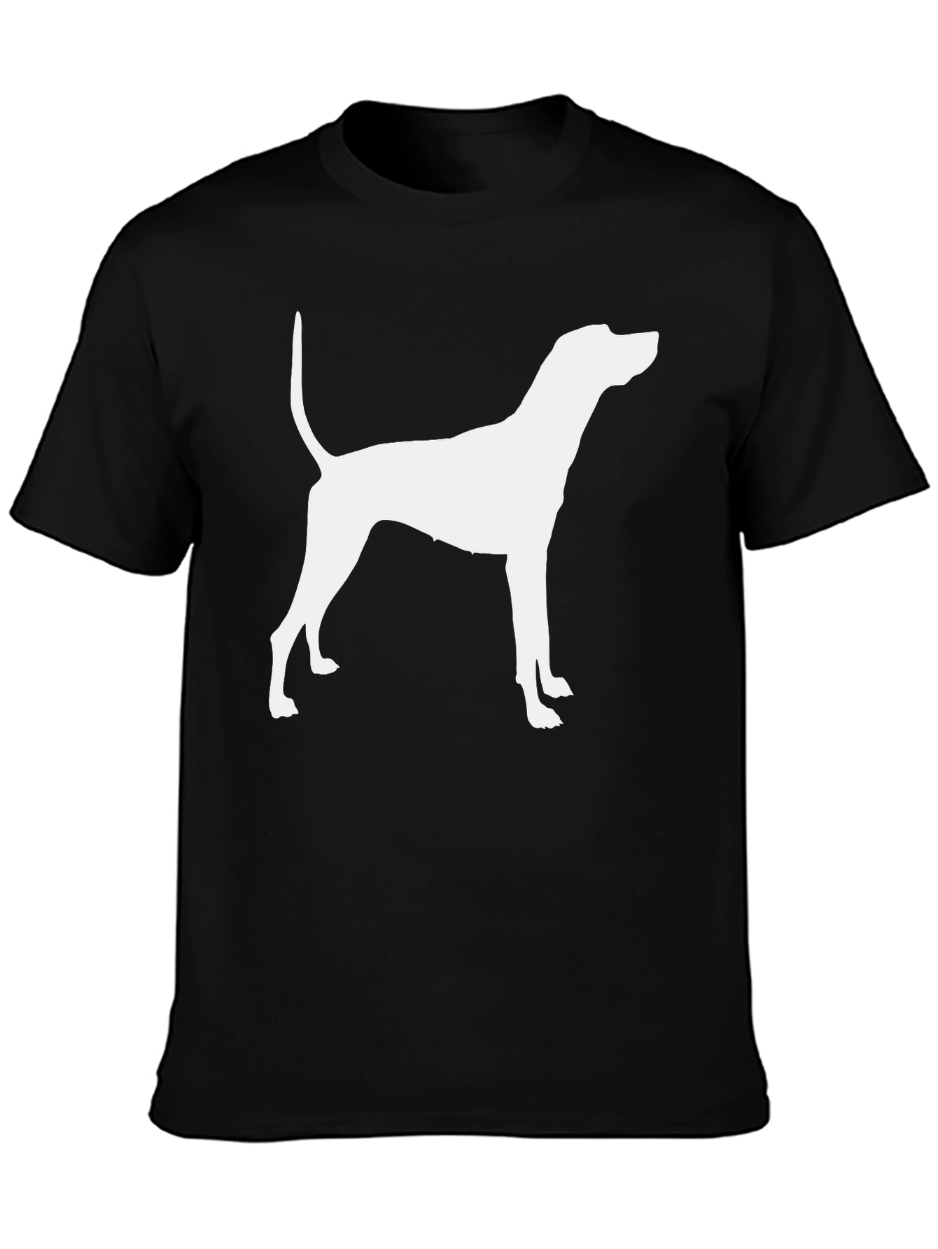 Dog Silhouette Graphic Tee - Black Cotton Blend Shirt