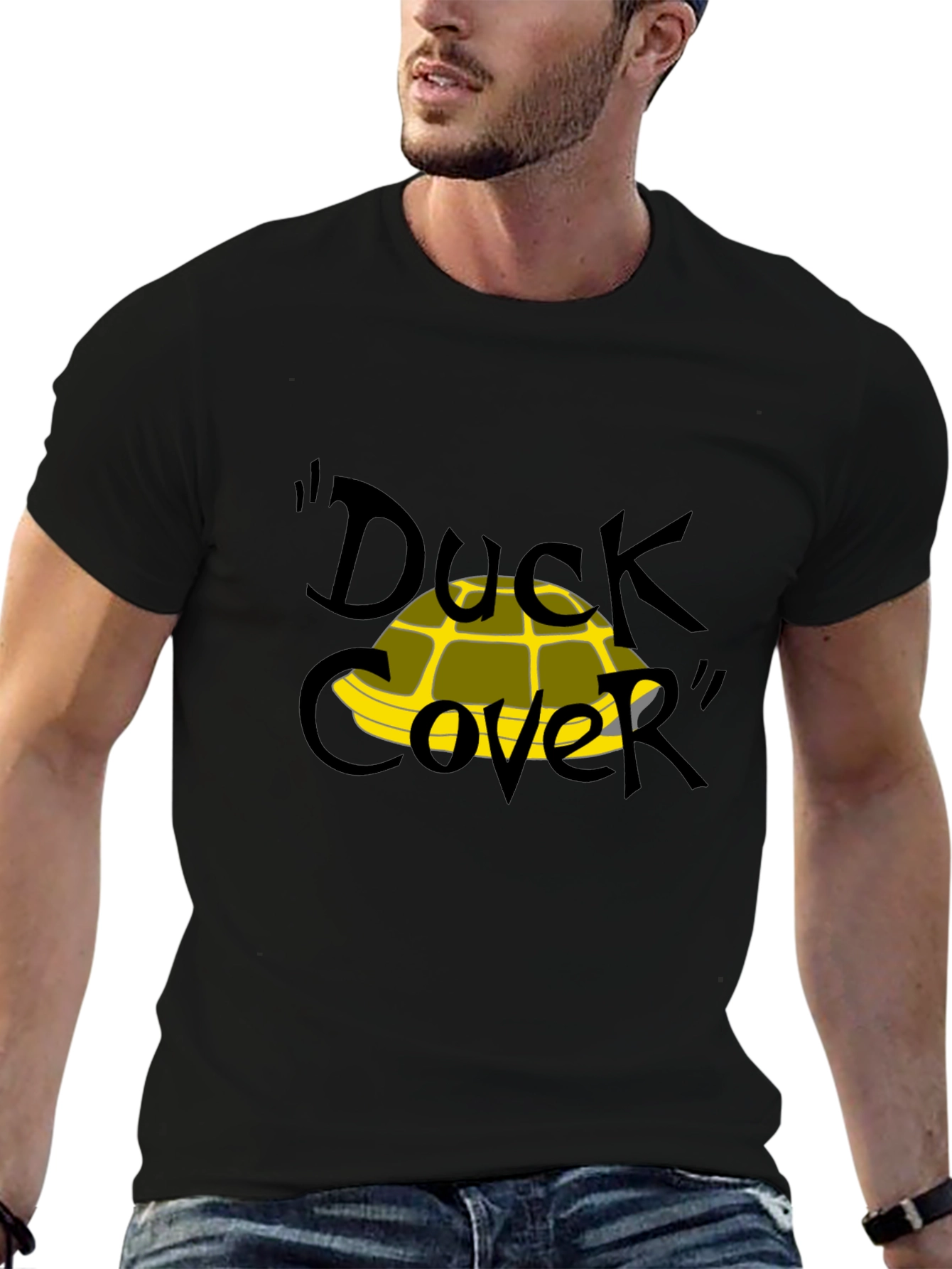 Duck Cover T-Shirt - Funny Cartoon Graphic Tee