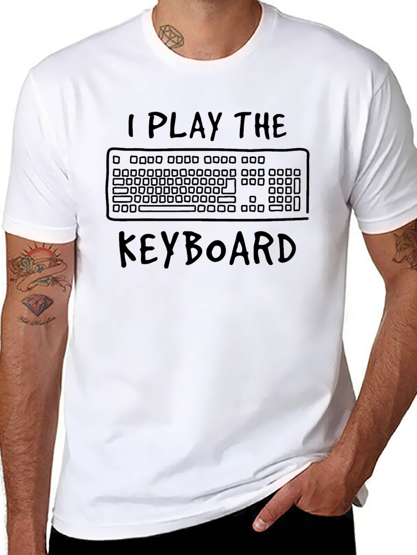 I Play the Keyboard Black Graphic Tee