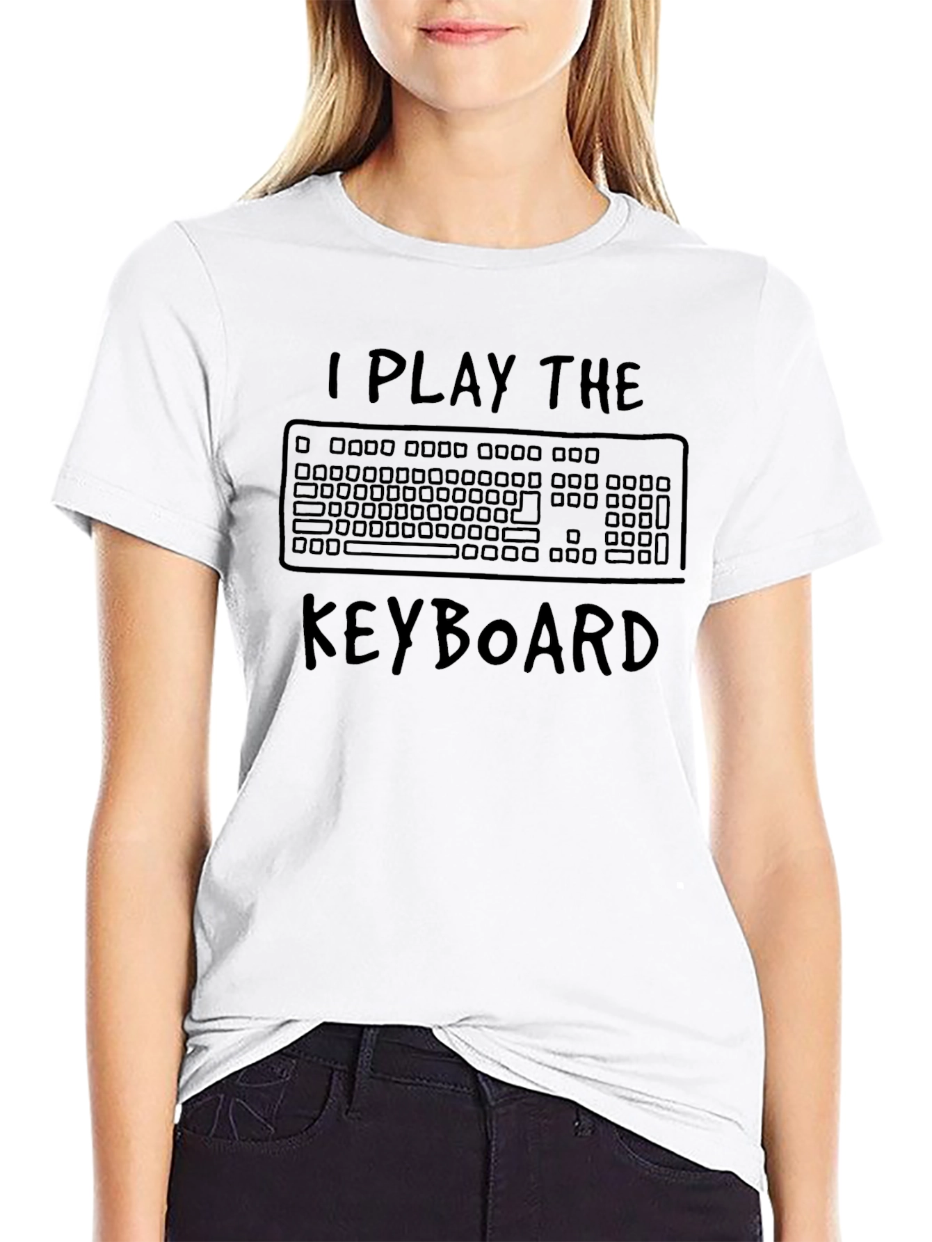 I Play the Keyboard Black Graphic Tee