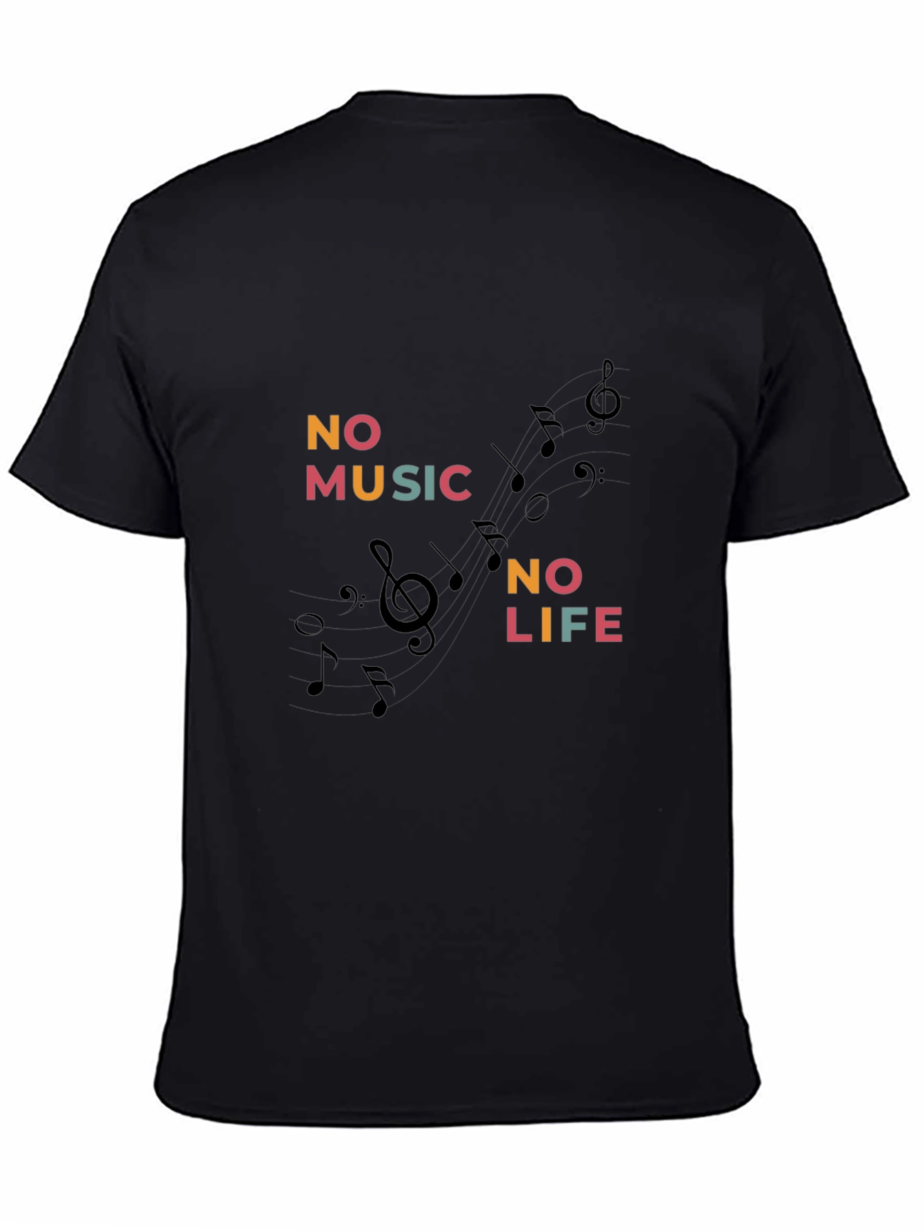 No Music No Life Black Graphic Tee