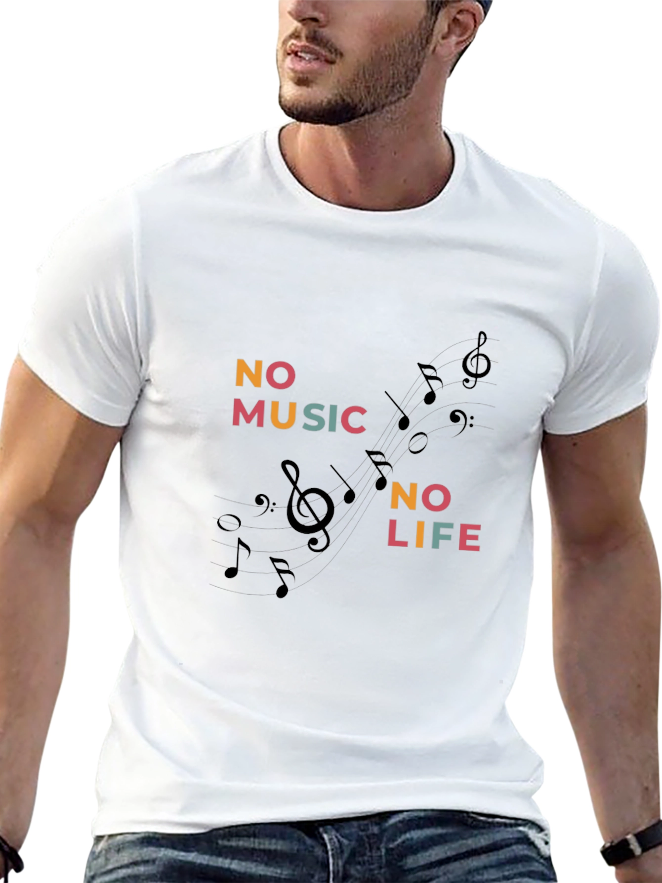 No Music No Life Black Graphic Tee