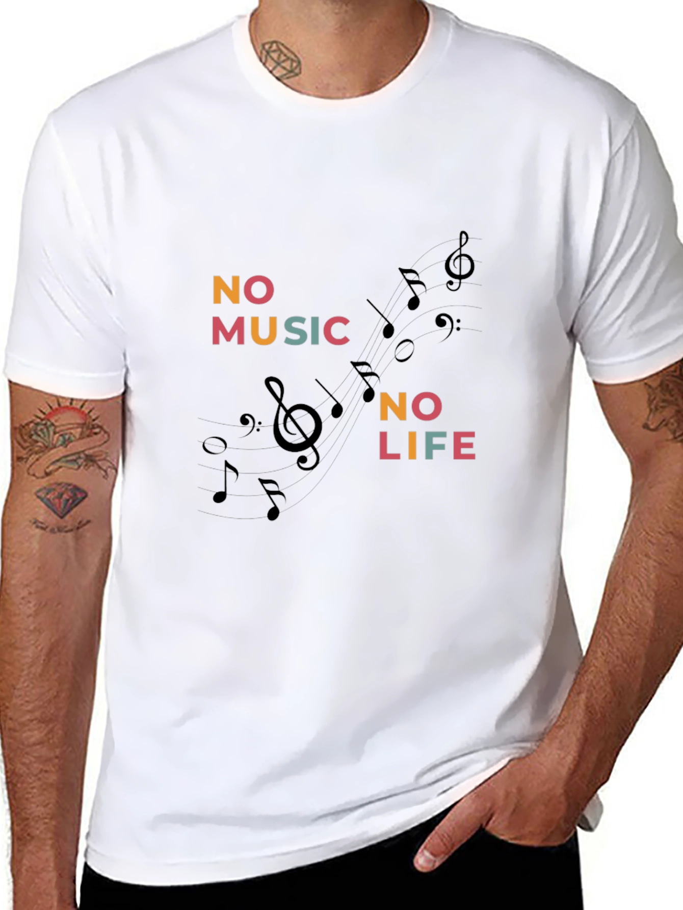No Music No Life Black Graphic Tee