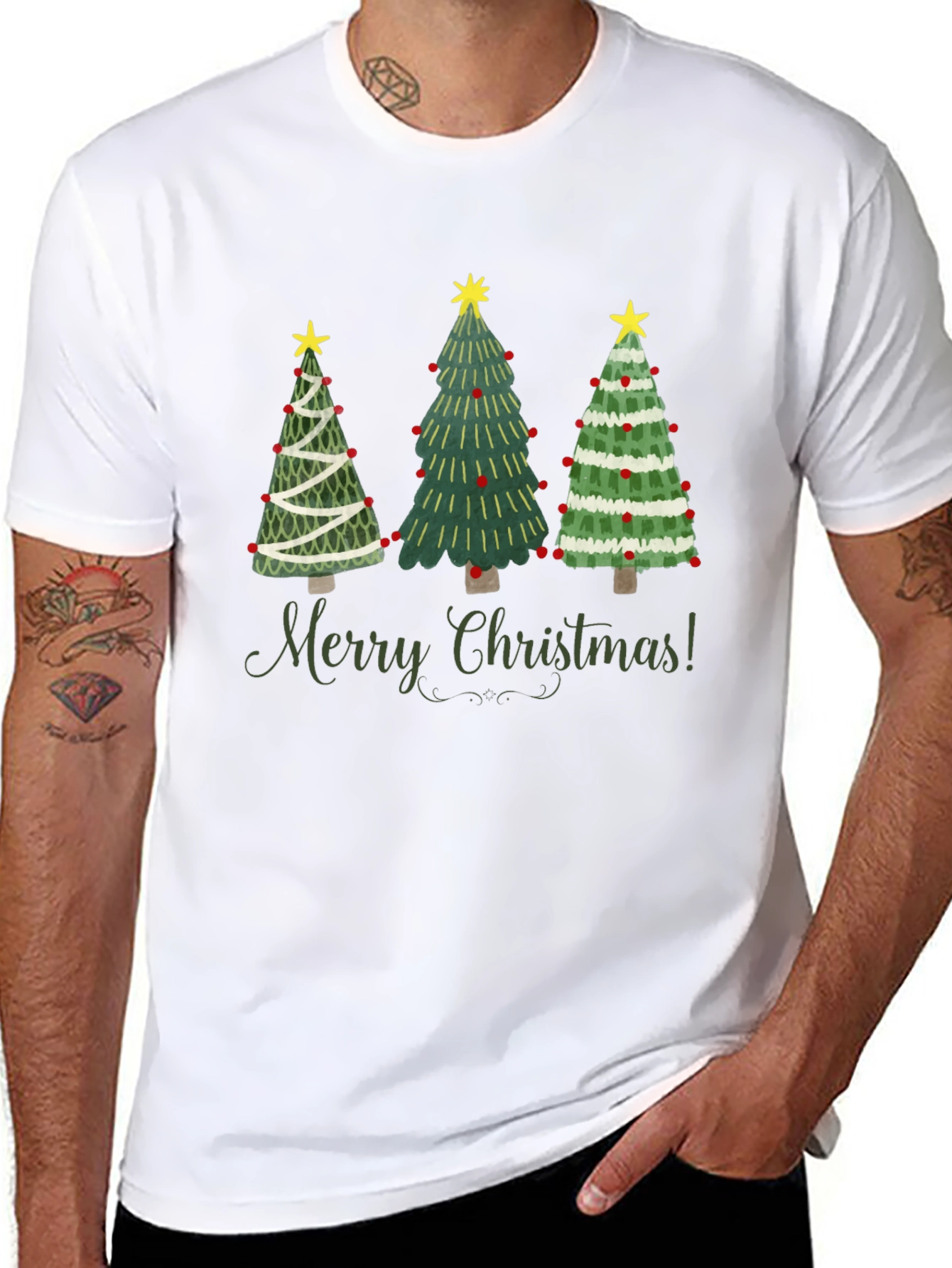 Festive Christmas Tree Graphic T-Shirt