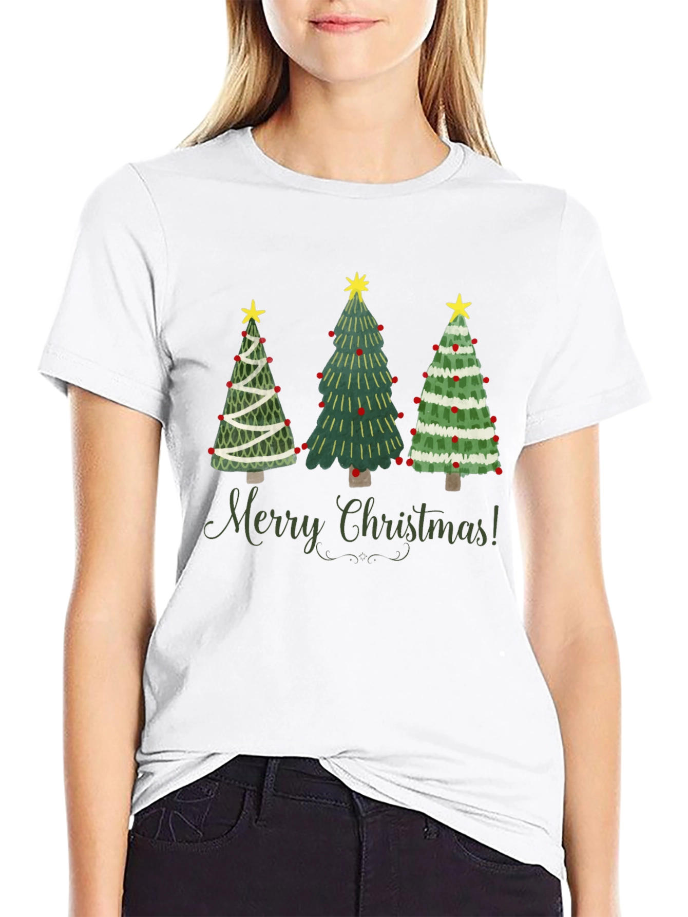 Festive Christmas Tree Graphic T-Shirt