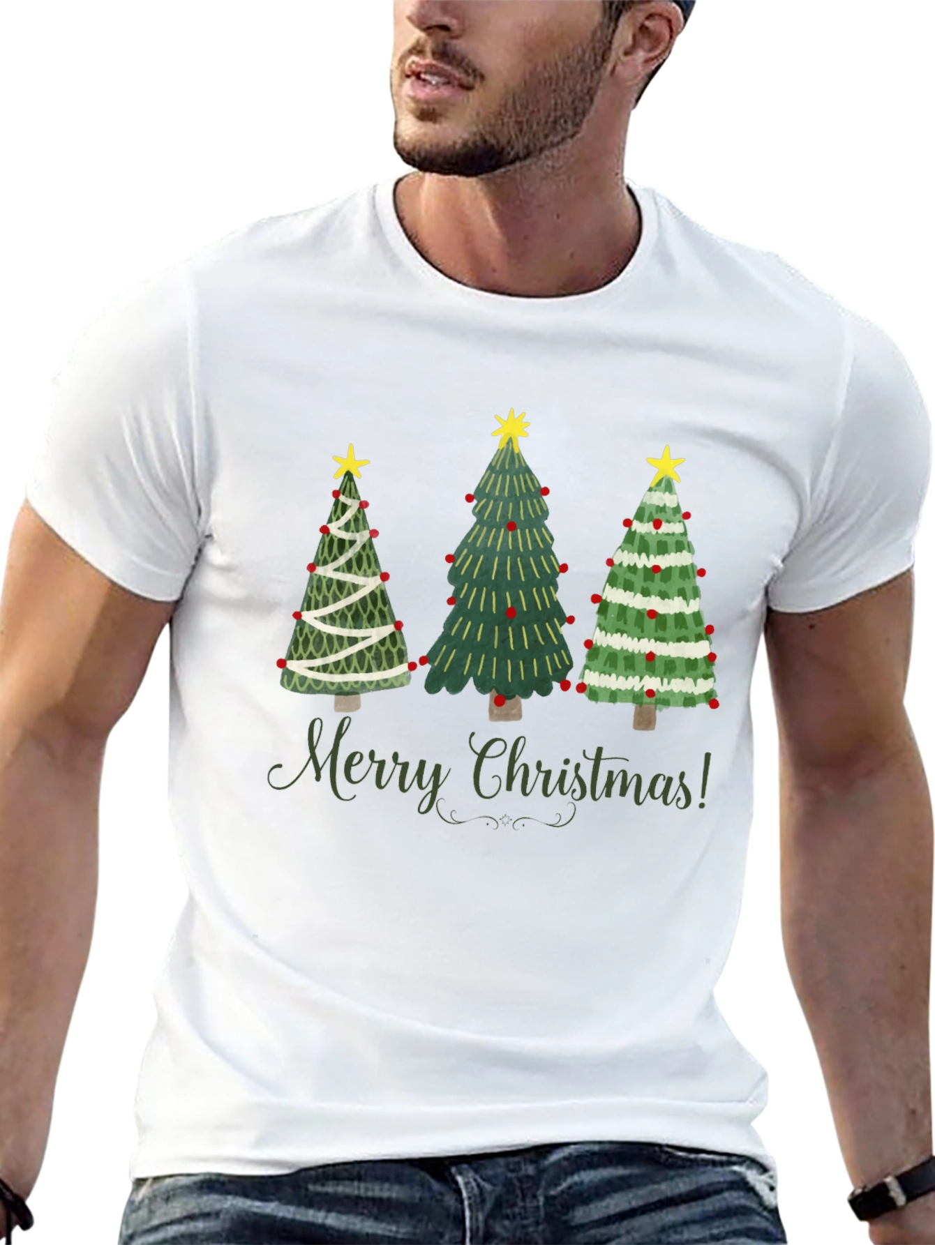 Festive Christmas Tree Graphic T-Shirt
