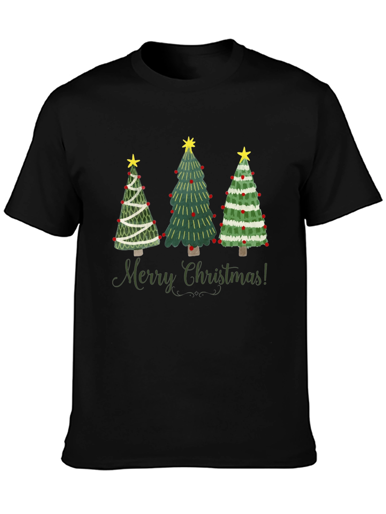 Festive Christmas Tree Graphic T-Shirt