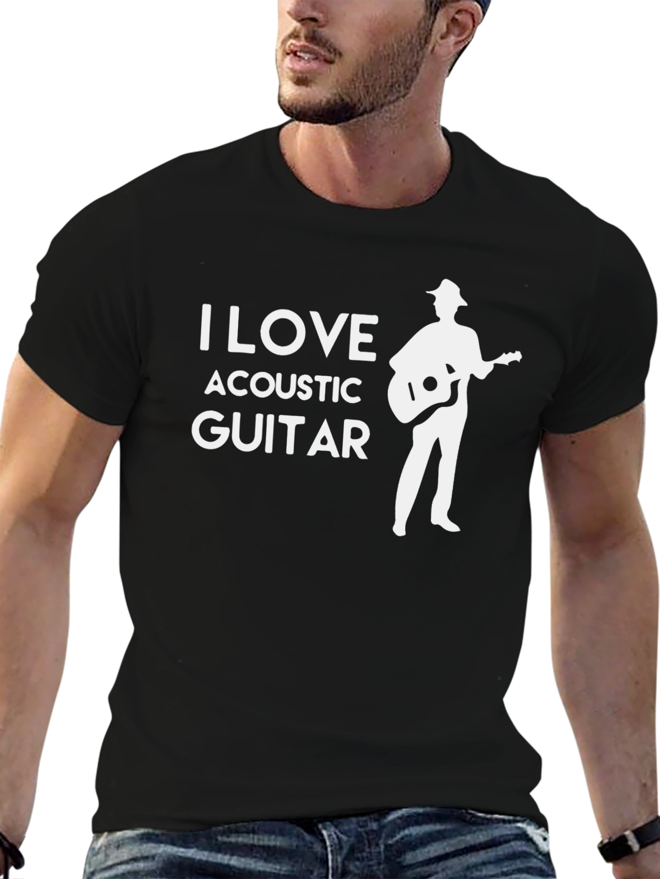 I Love Acoustic Guitar T-Shirt