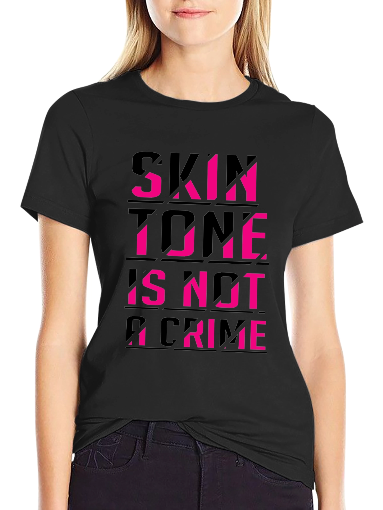 Skin Tone Is Not A Crime Black Tee