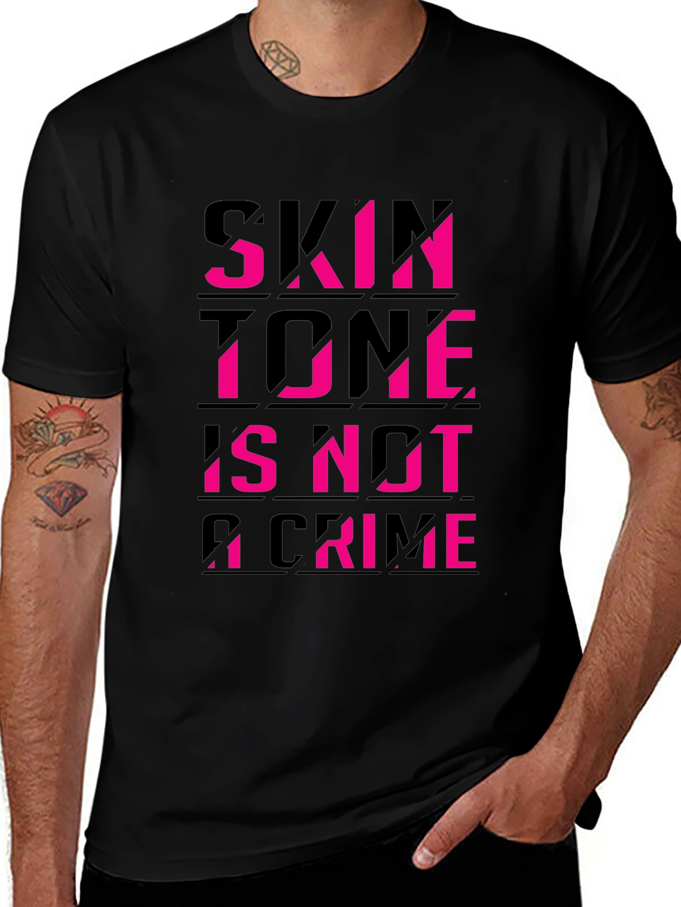 Skin Tone Is Not A Crime Black Tee