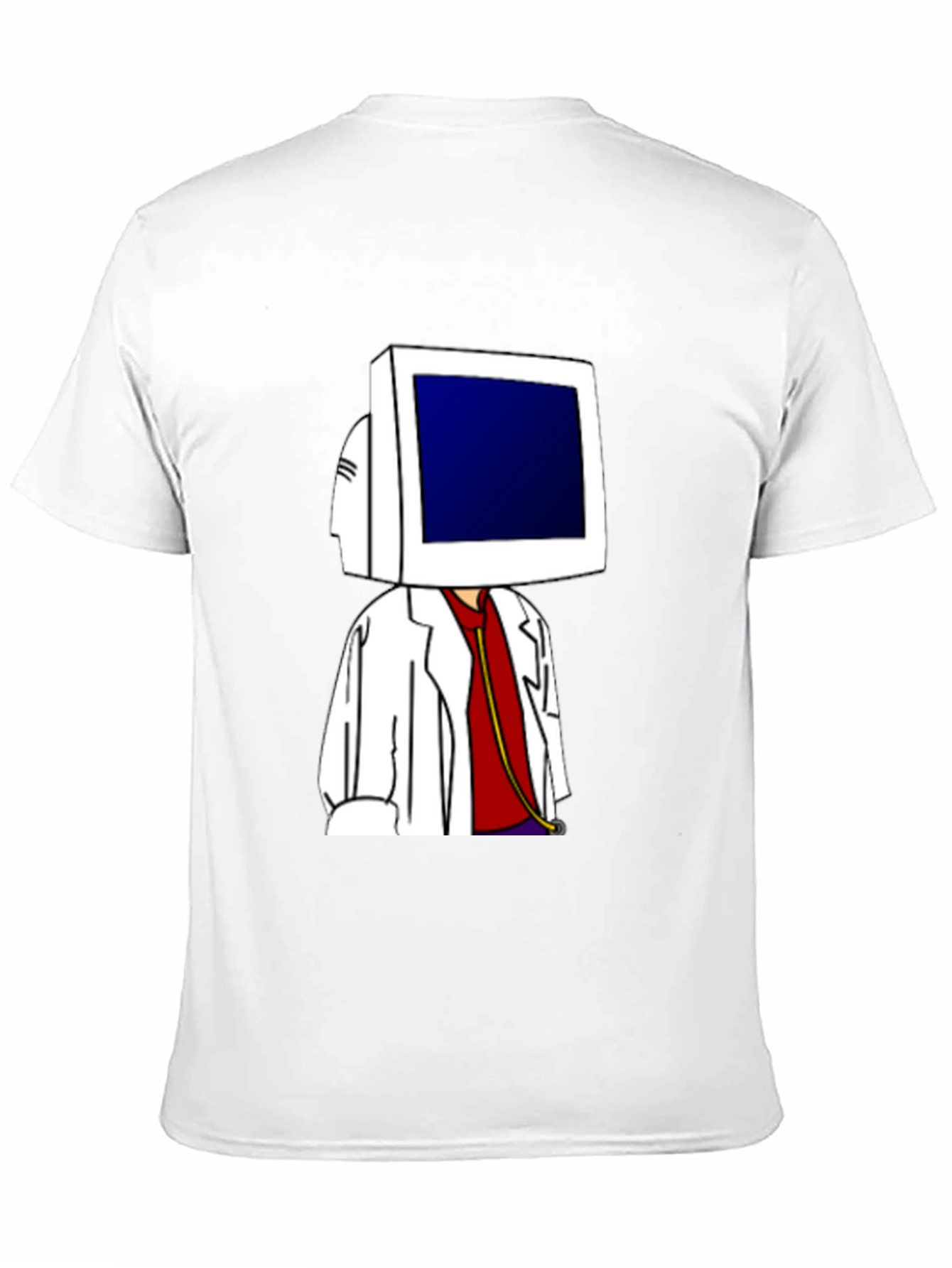 Computer Head Doctor Funny Graphic Tee
