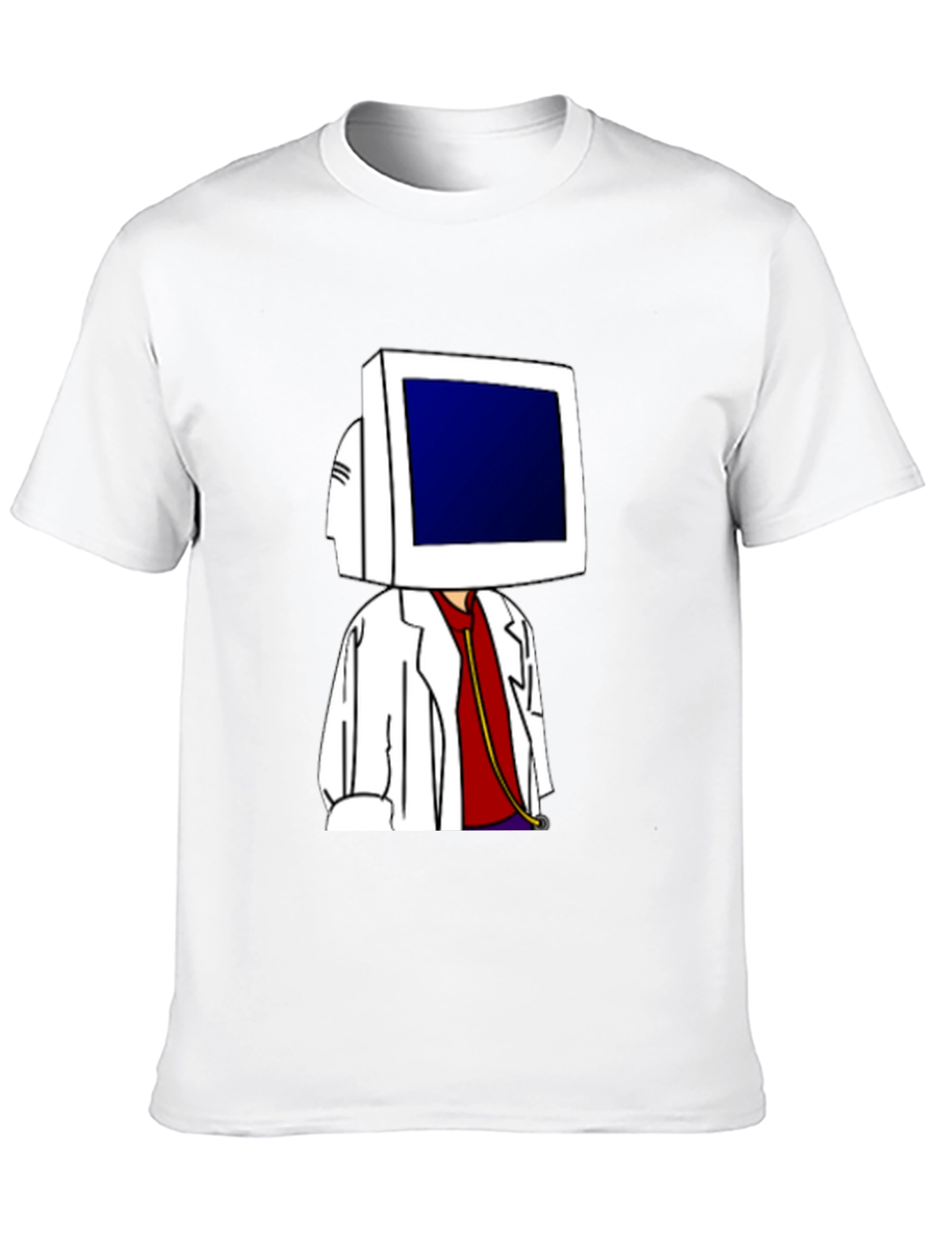 Computer Head Doctor Funny Graphic Tee
