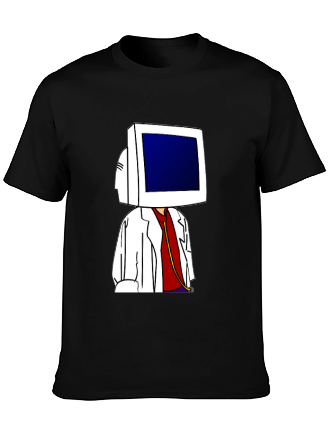 Computer Head Doctor Funny Graphic Tee