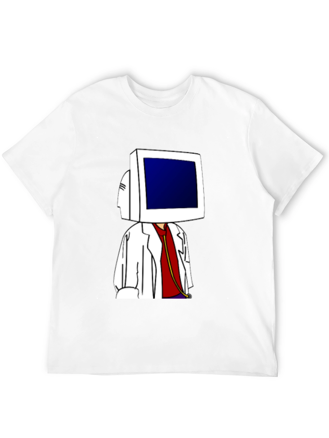 Computer Head Doctor Funny Graphic Tee