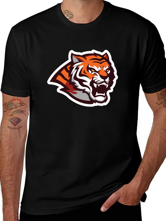 Black T-Shirt with Tiger Graphic