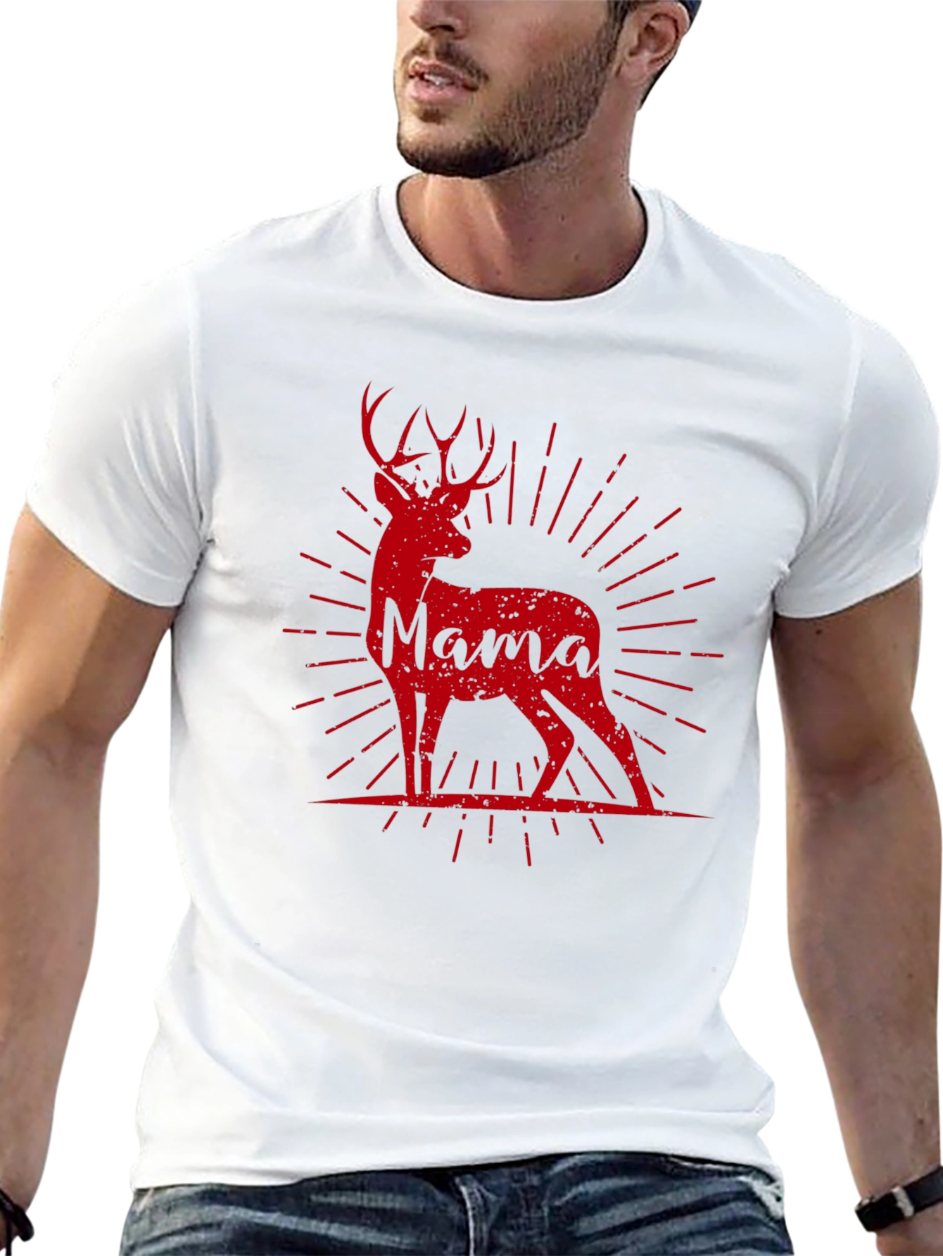 Mama Deer Graphic Tee - Black
