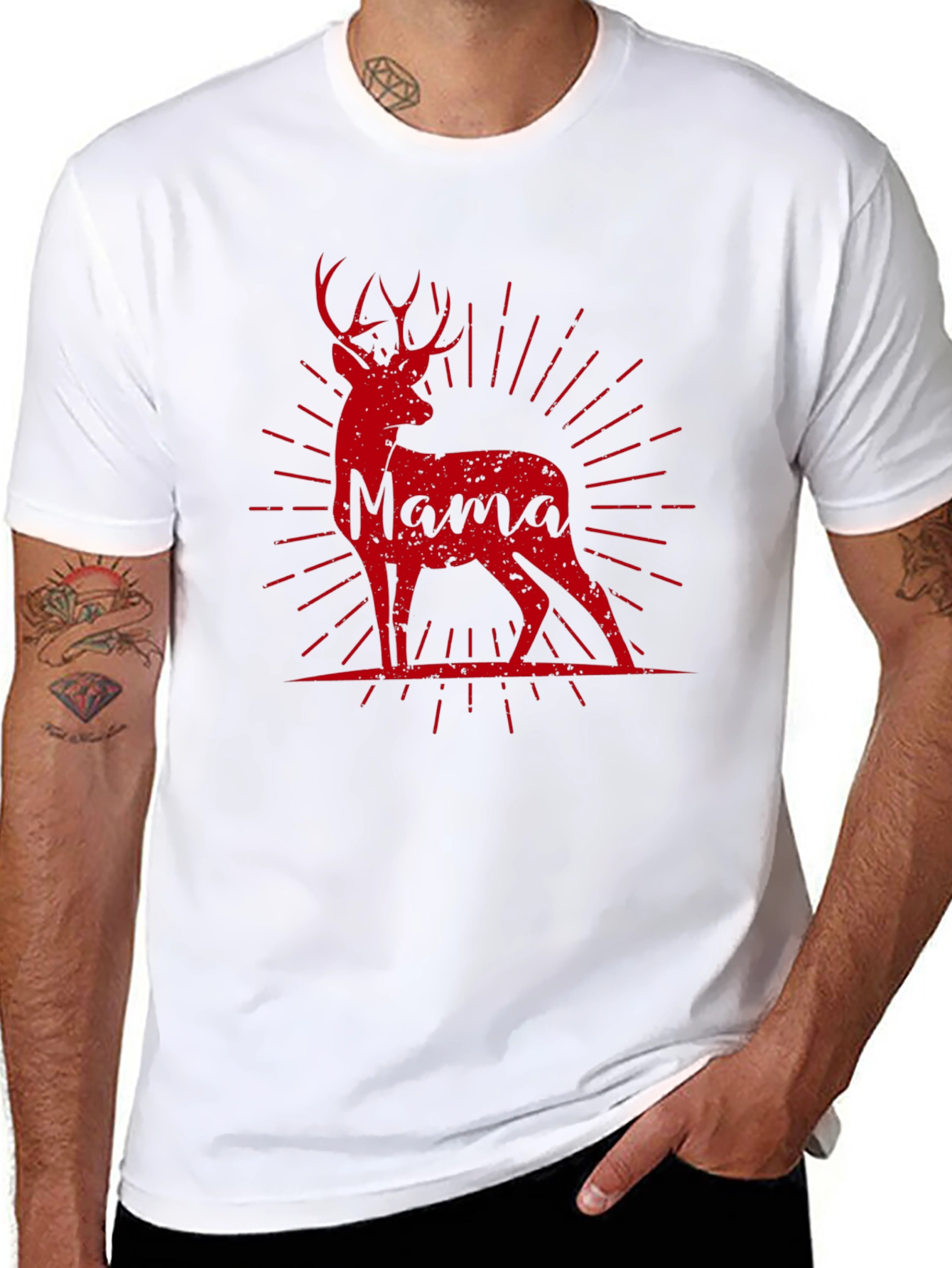 Mama Deer Graphic Tee - Black