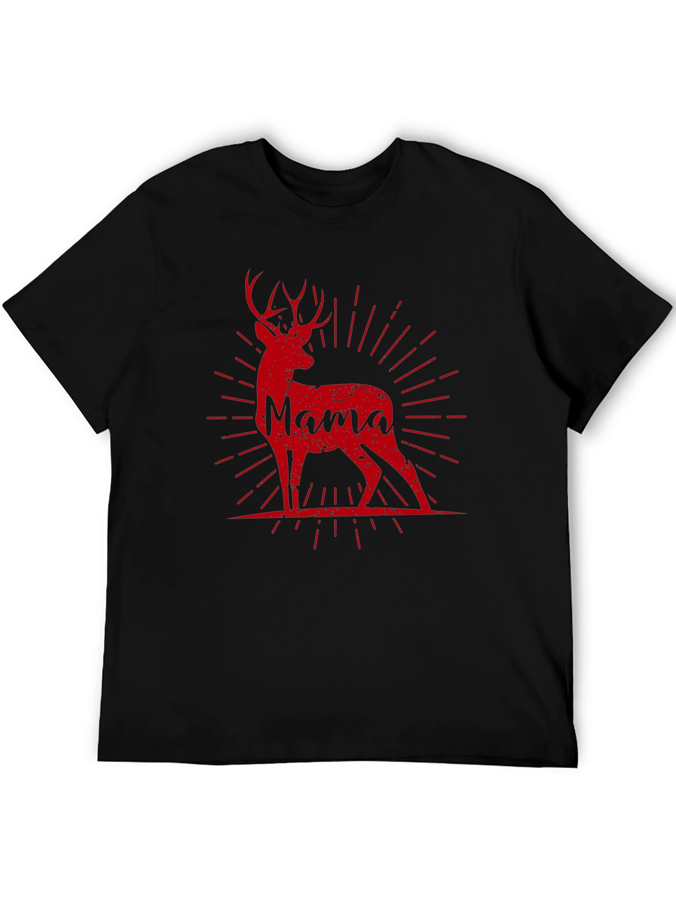 Mama Deer Graphic Tee - Black
