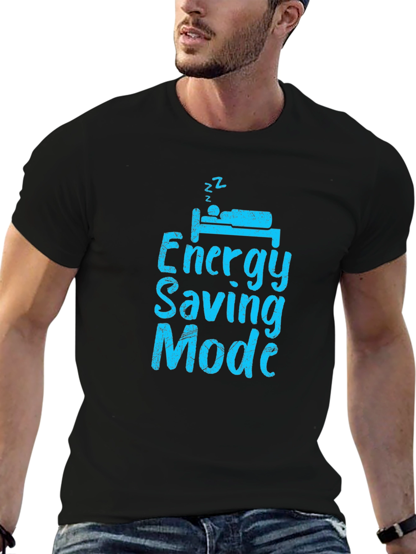 Energy Saving Mode - Black T-Shirt