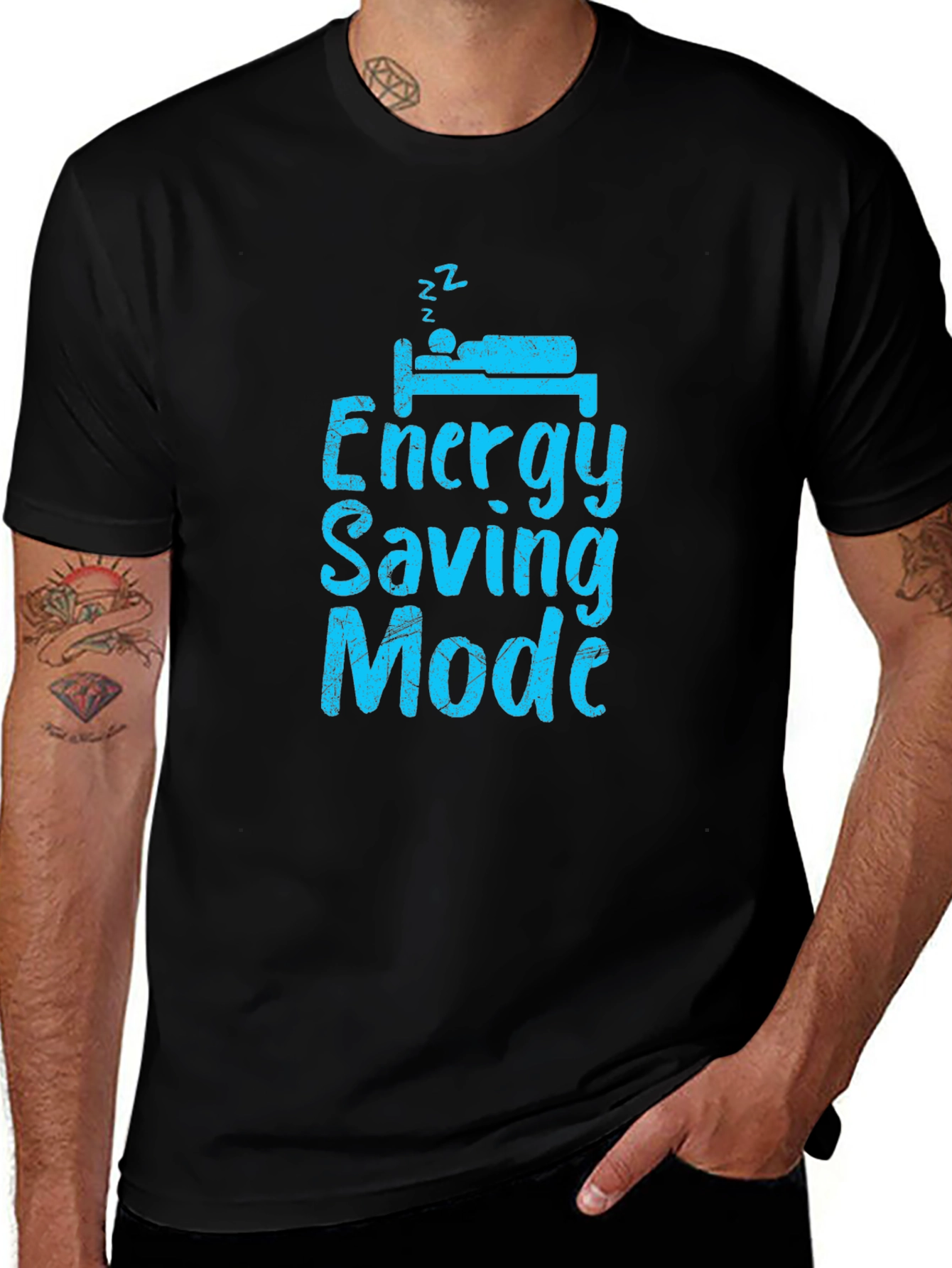 Energy Saving Mode - Black T-Shirt