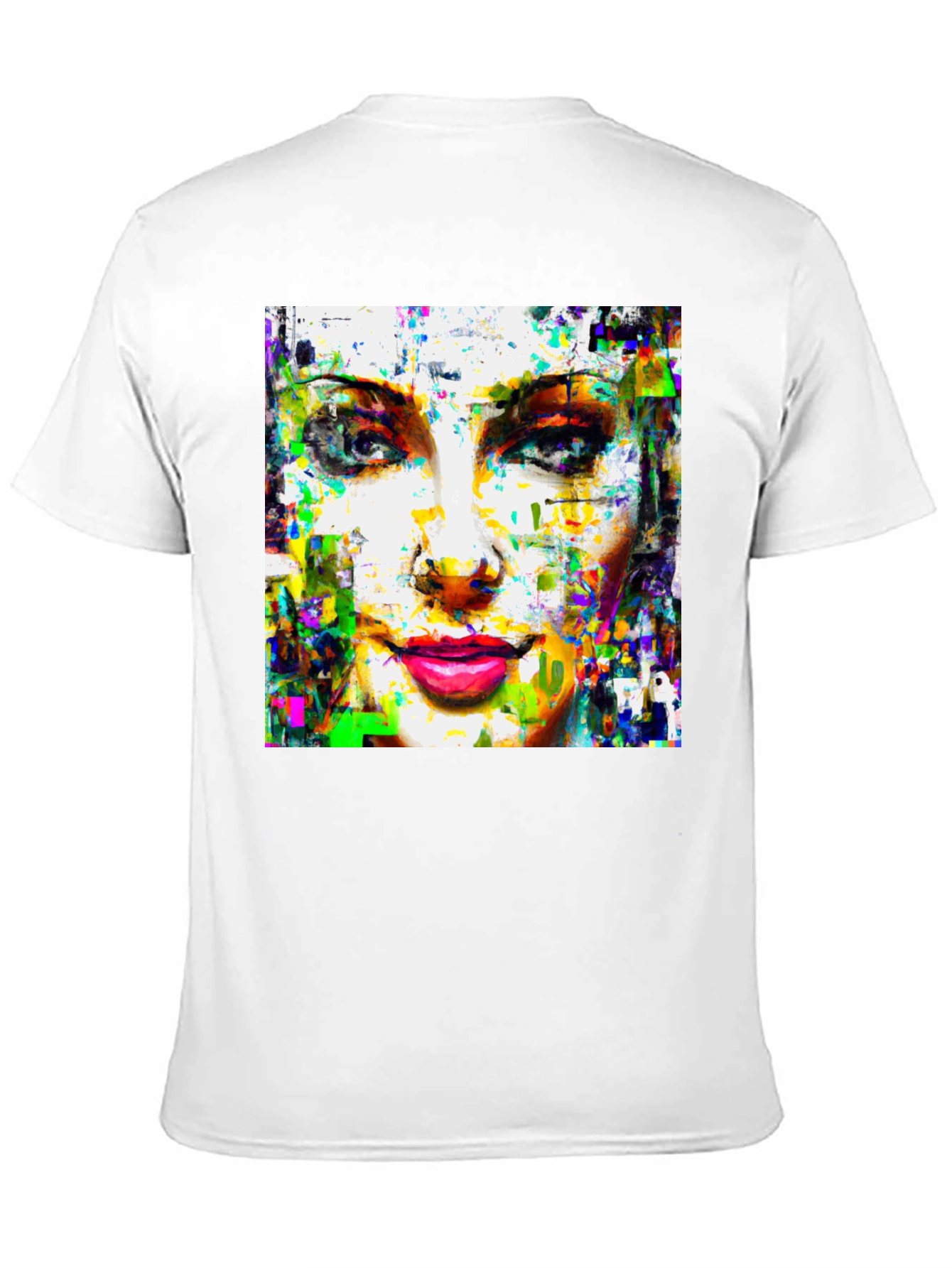 Abstract Woman Face Art Print Black T-Shirt