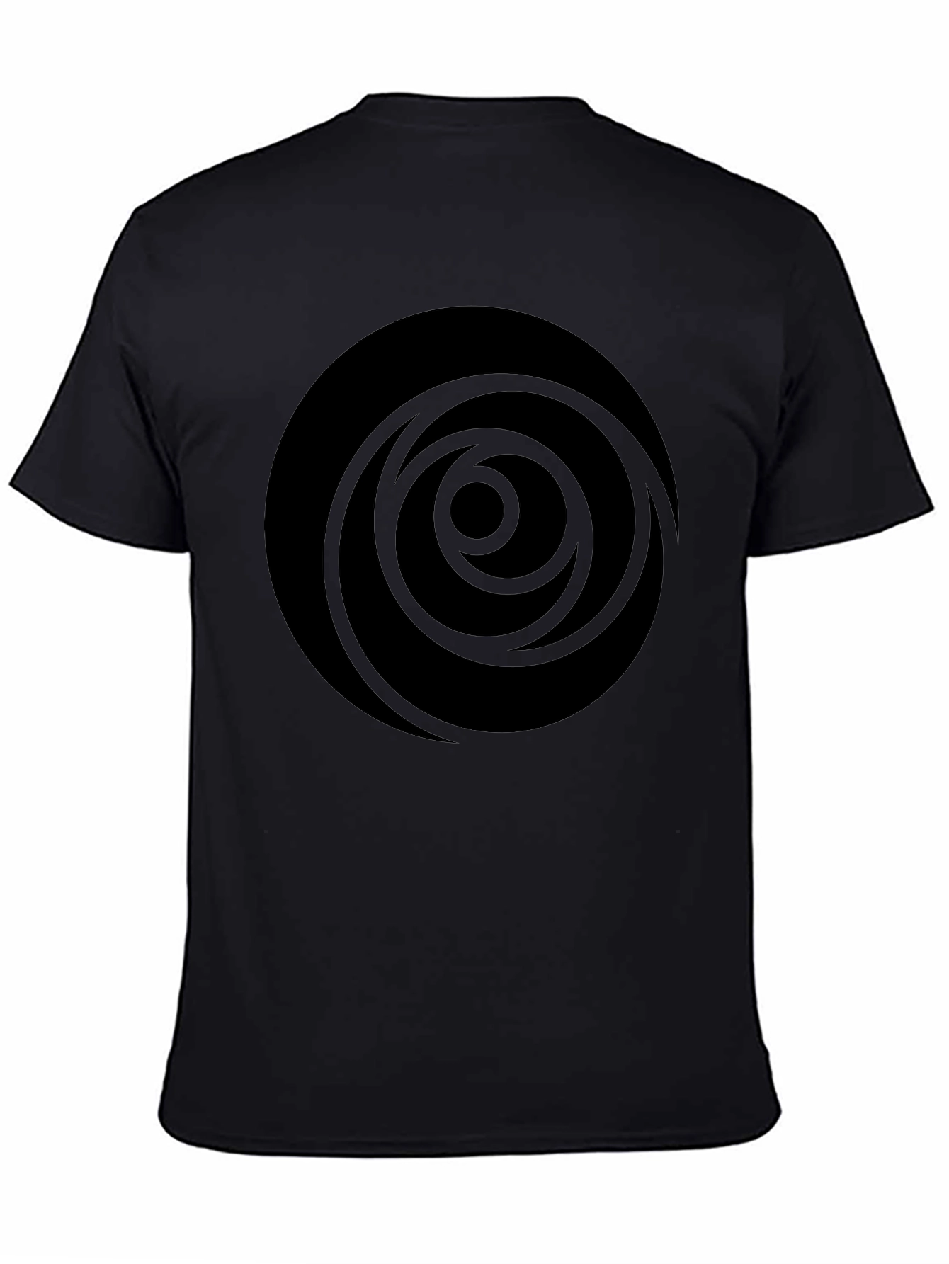 Abstract Circle Graphic Tee - Stylish Black Cotton T-Shirt